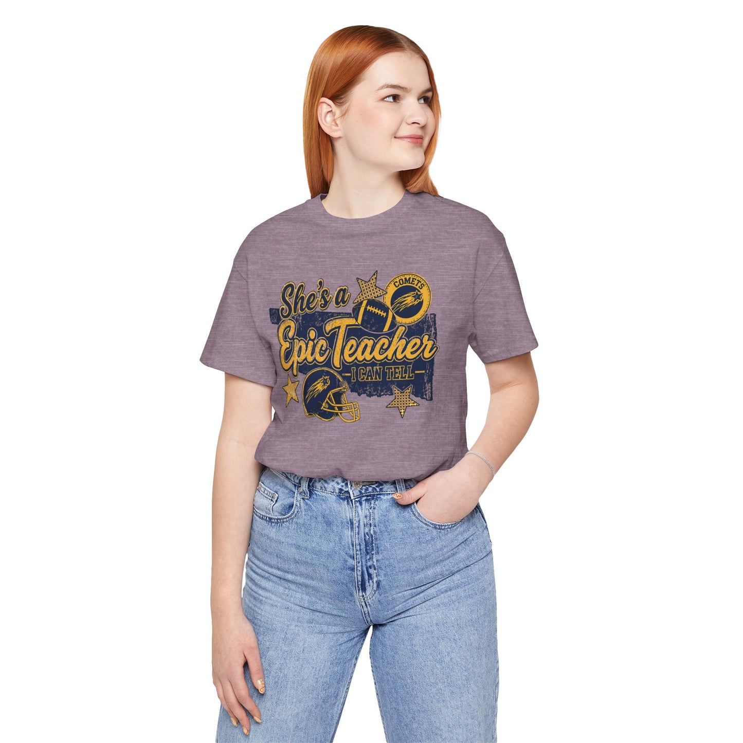 Epic Teacher Football T-Shirt — "She's a Epic Teacher" Coach & School Spirit Tee