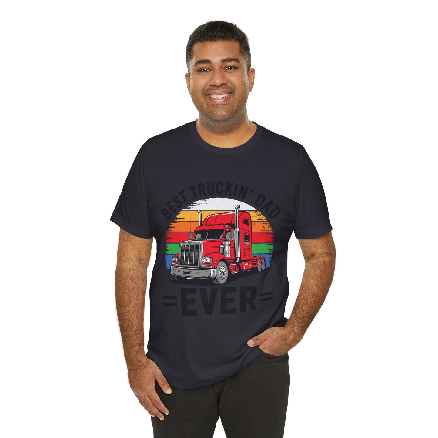 Best Truckin' Dad Ever T-Shirt — Vintage Semi Truck Father's Day Tee