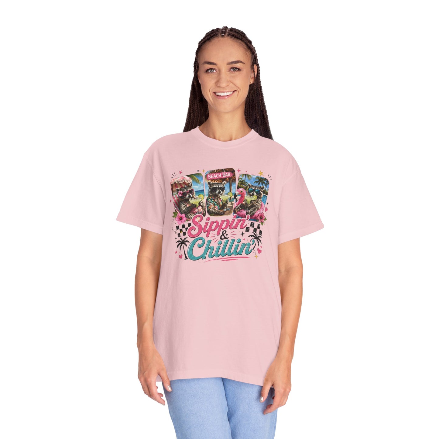 Sippin' & Chillin' T-Shirt — Retro Tropical Drink Graphic Tee