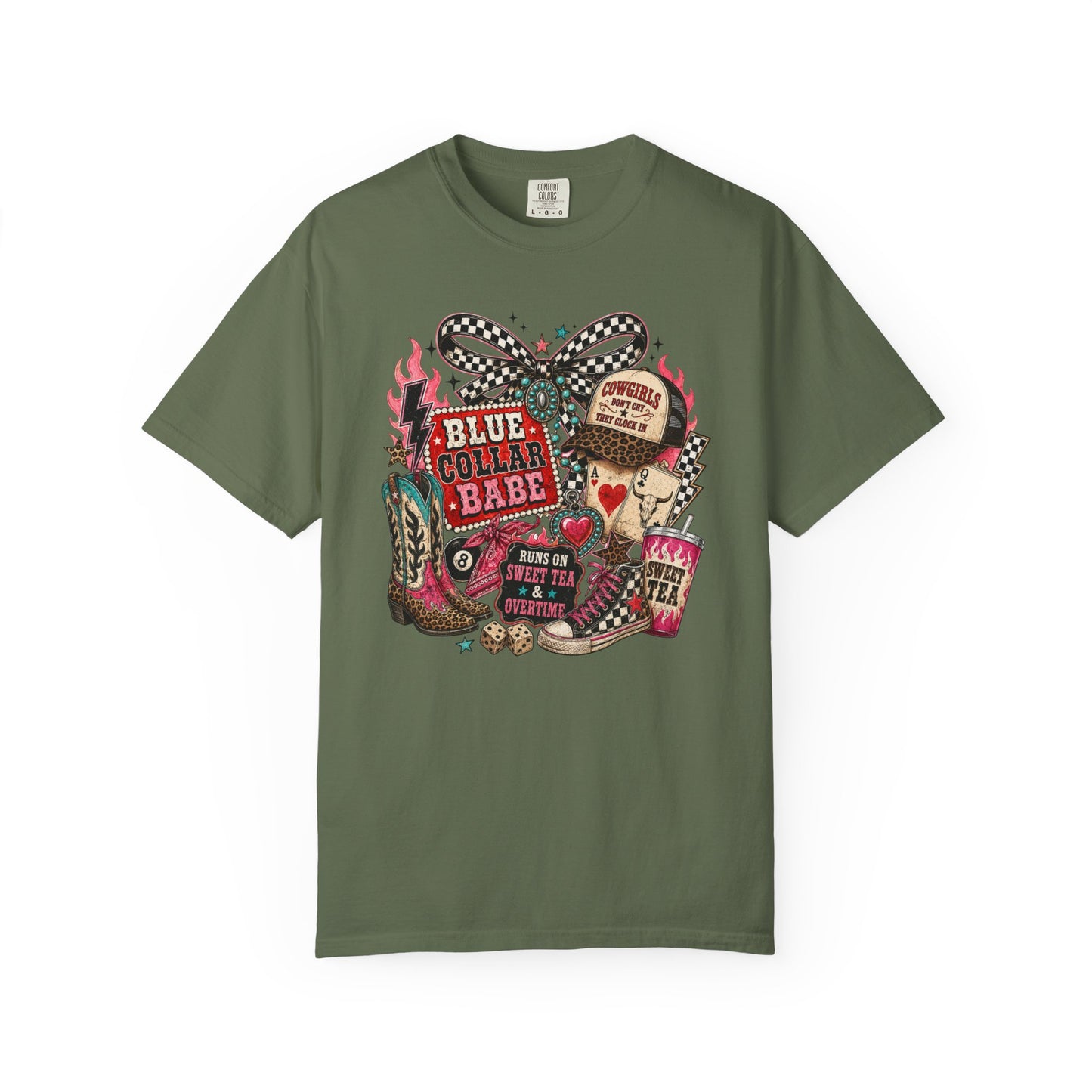 Blue Collar Babe T-Shirt — Retro Cowgirl Graphic Tee