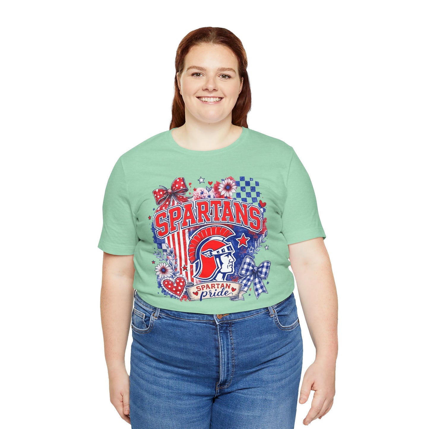 Spartans Pride Graphic Tee — Red, White & Blue School Spirit T-Shirt
