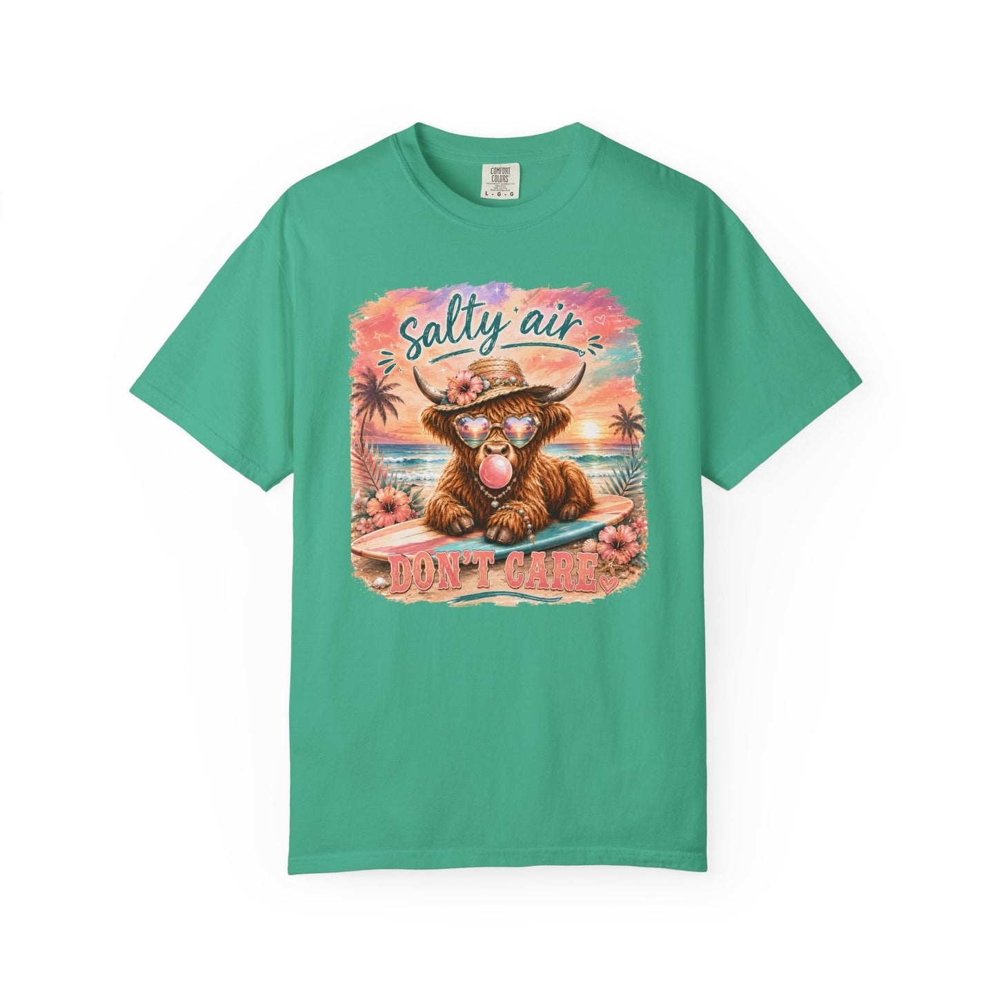 Salty Air "Don't Care" Beach Cow Graphic T-Shirt
