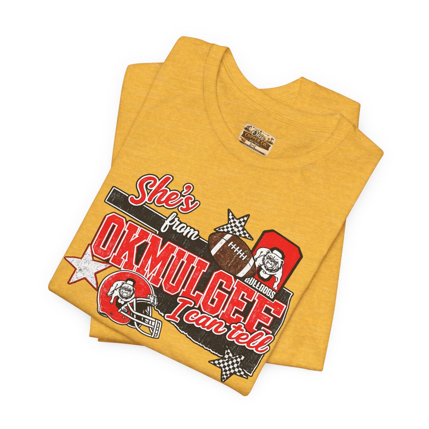 Okmulgee Cardinals Football Tee — She’s From Okmulgee Design