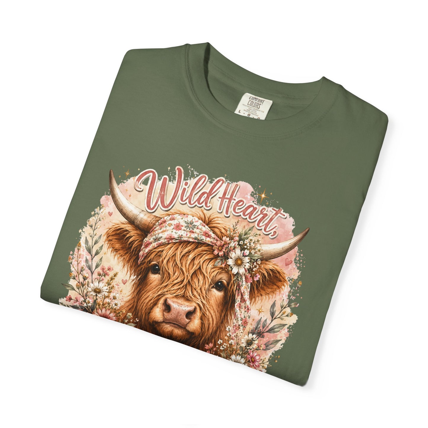 T-Shirt — “Wild Heart, Soft Soul” Highland Cow Graphic Tee