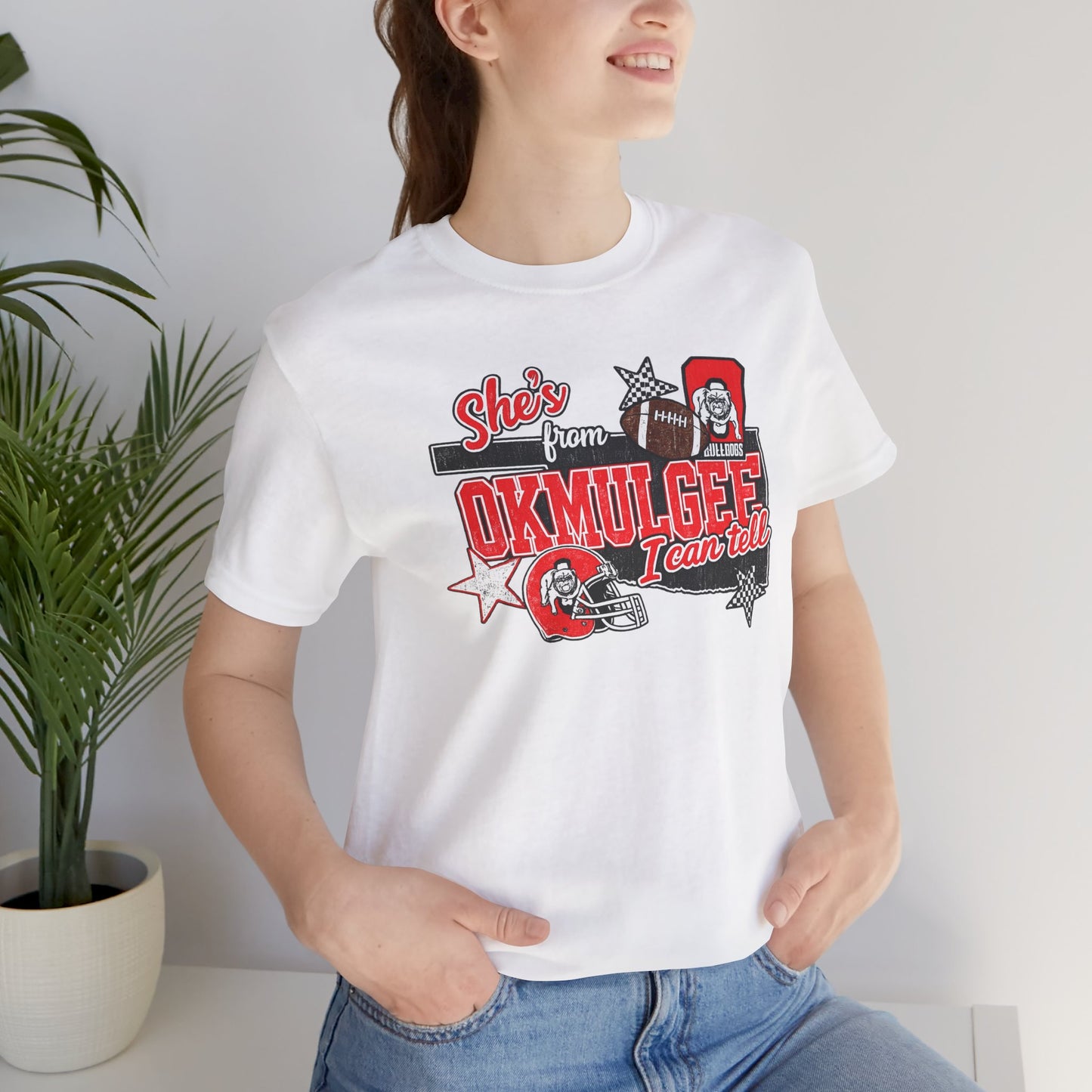 Okmulgee Cardinals Football Tee — She’s From Okmulgee Design