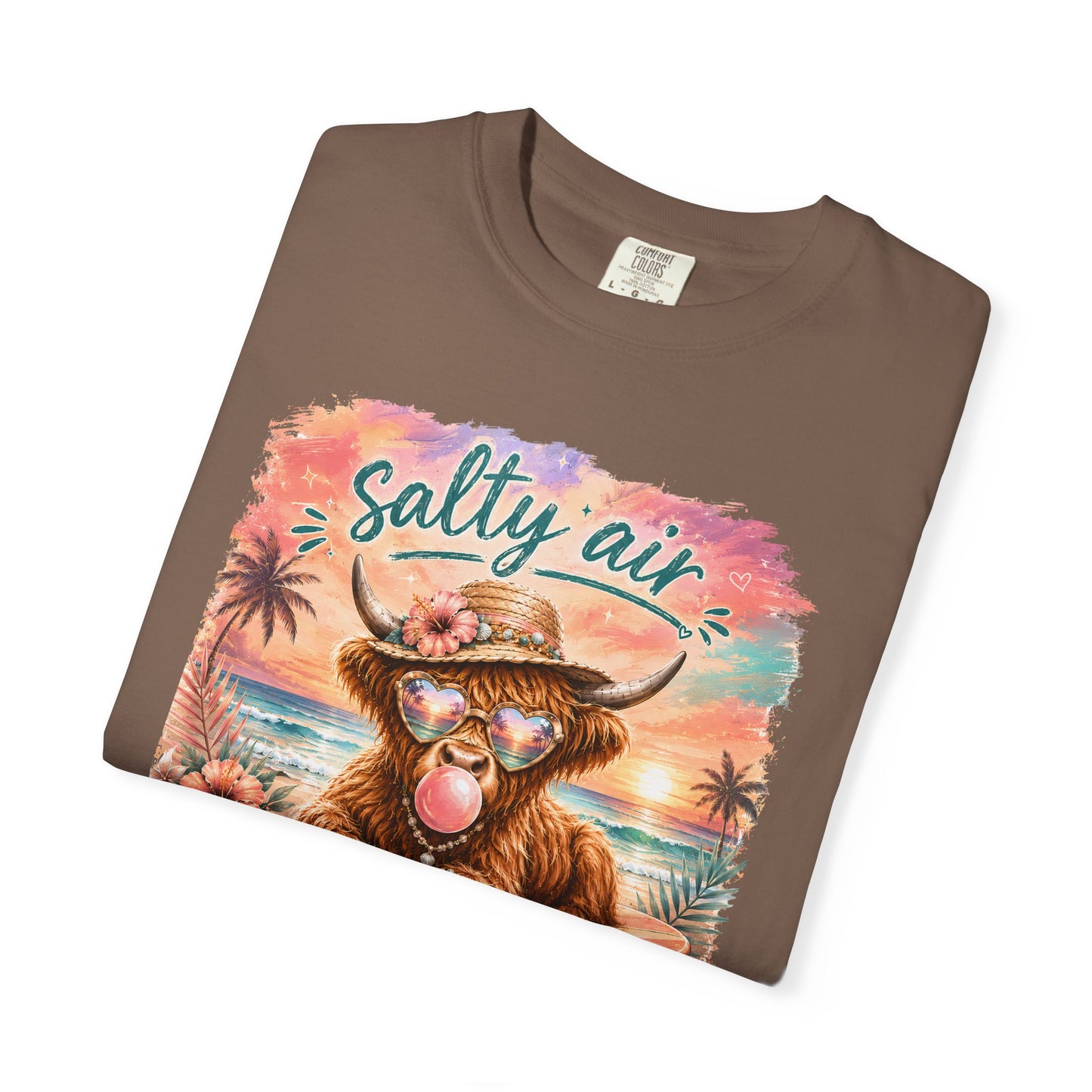 Salty Air "Don't Care" Beach Cow Graphic T-Shirt