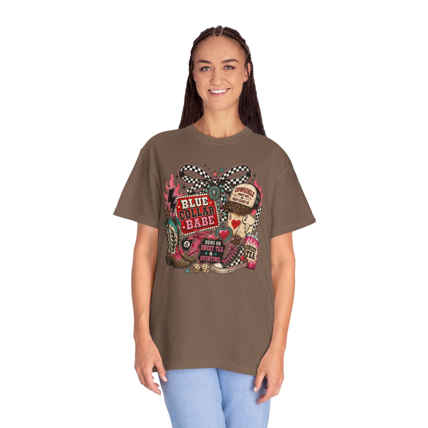 Blue Collar Babe T-Shirt — Retro Cowgirl Graphic Tee