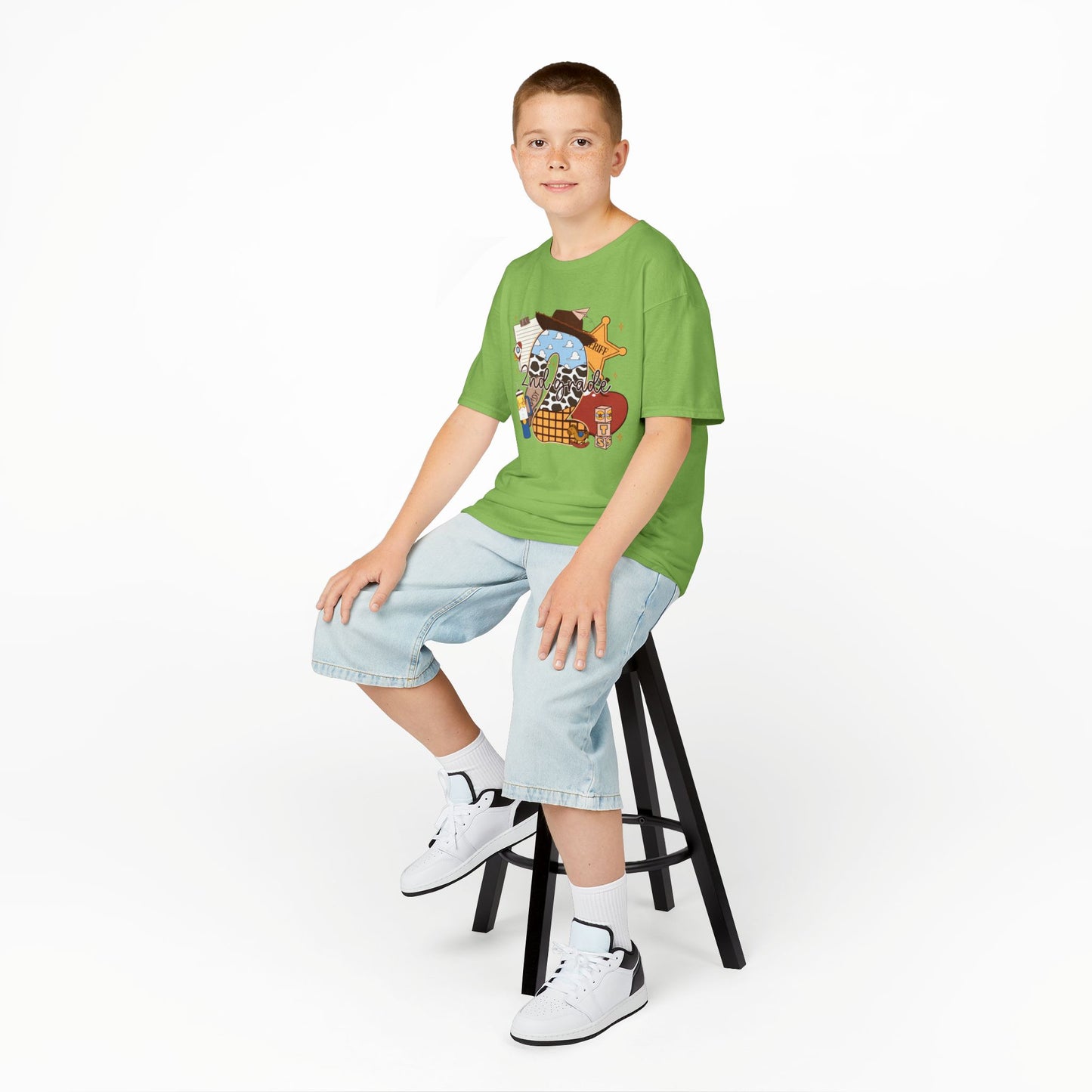 Kids Graphic Tee — Cute Western Sheriff Skull Cowboy Design