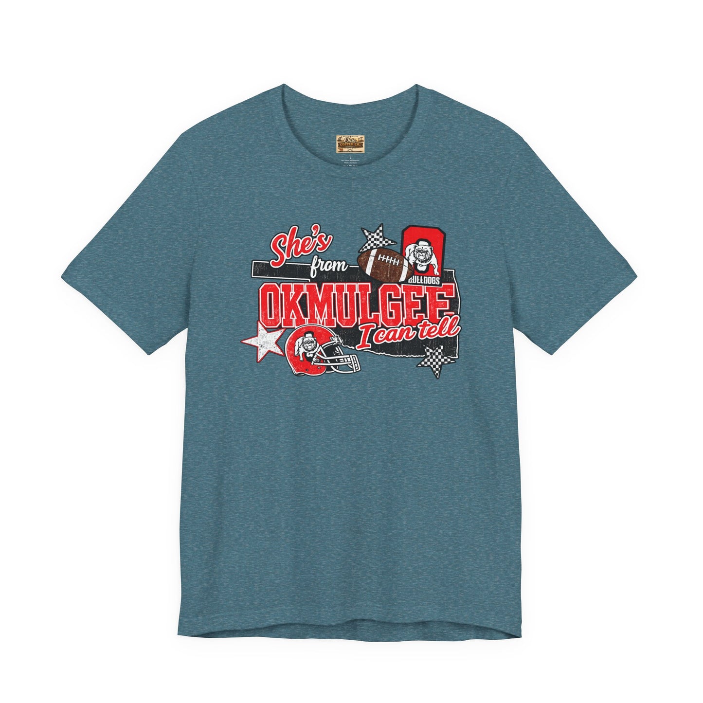 Okmulgee Cardinals Football Tee — She’s From Okmulgee Design