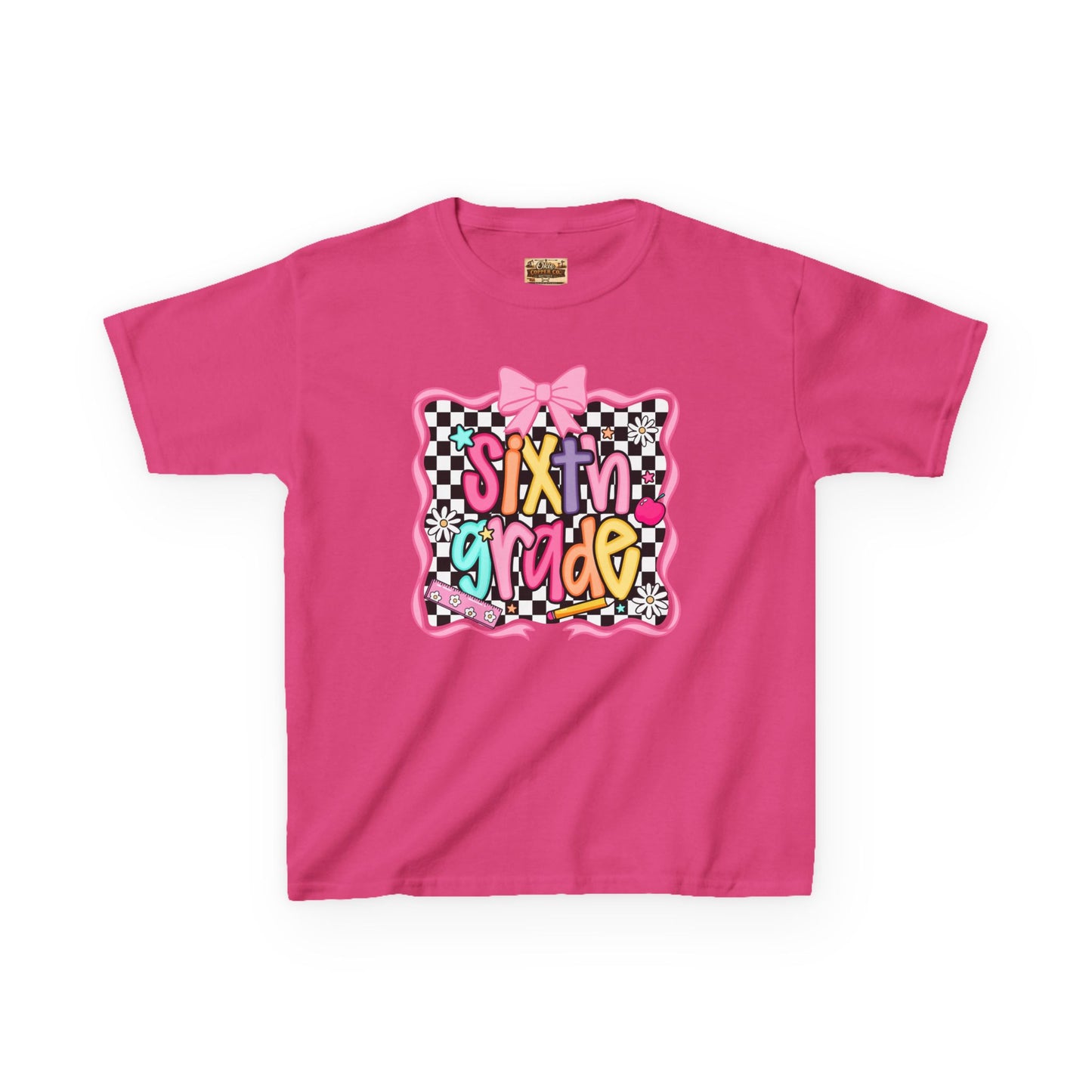 Sixth Grade Kids T‑Shirt - Colorful Checkerboard Back-to-School Tee