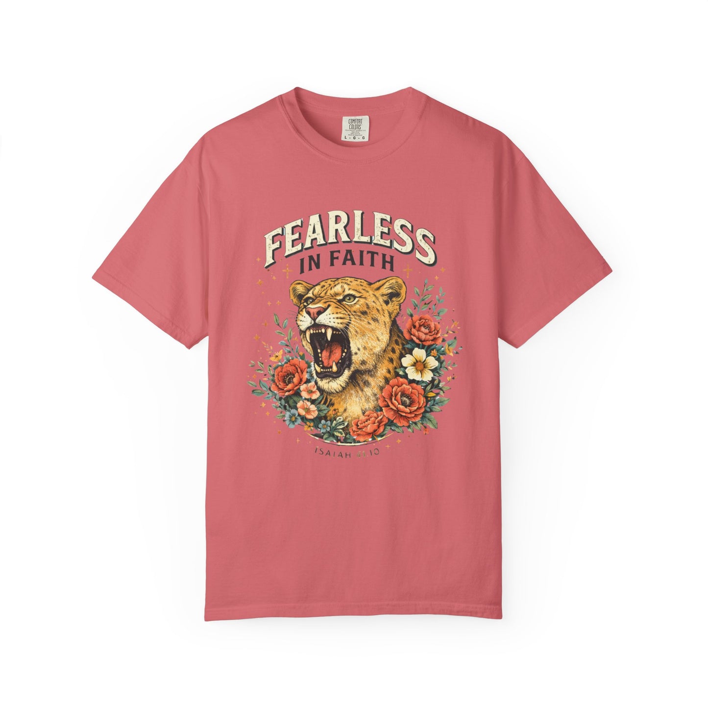 Fearless in Faith Lion T-Shirt — Floral Vintage Christian Graphic Tee