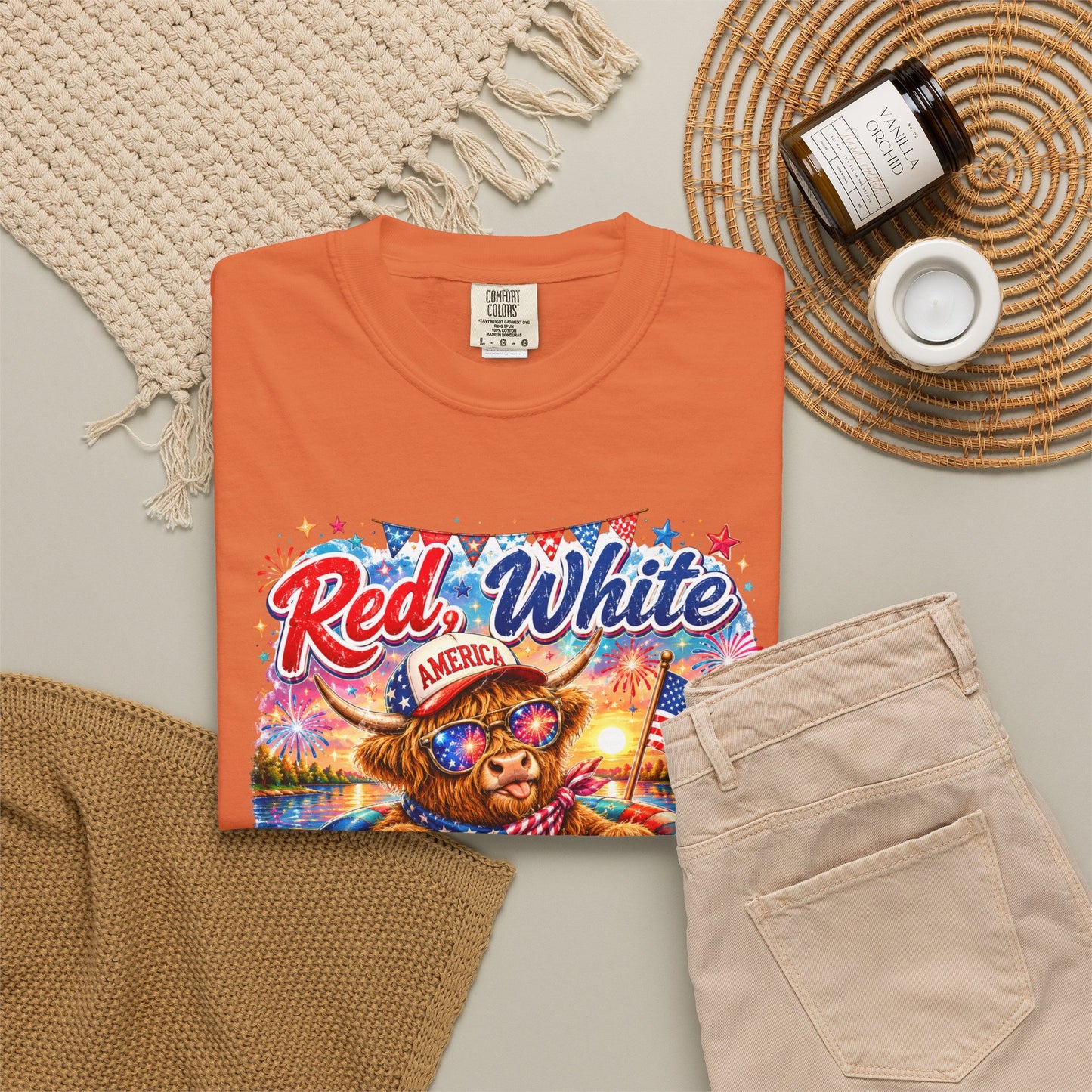 Red, White & Summer Nights T-Shirt — Patriotic Fourth of July Bear Graphic Tee