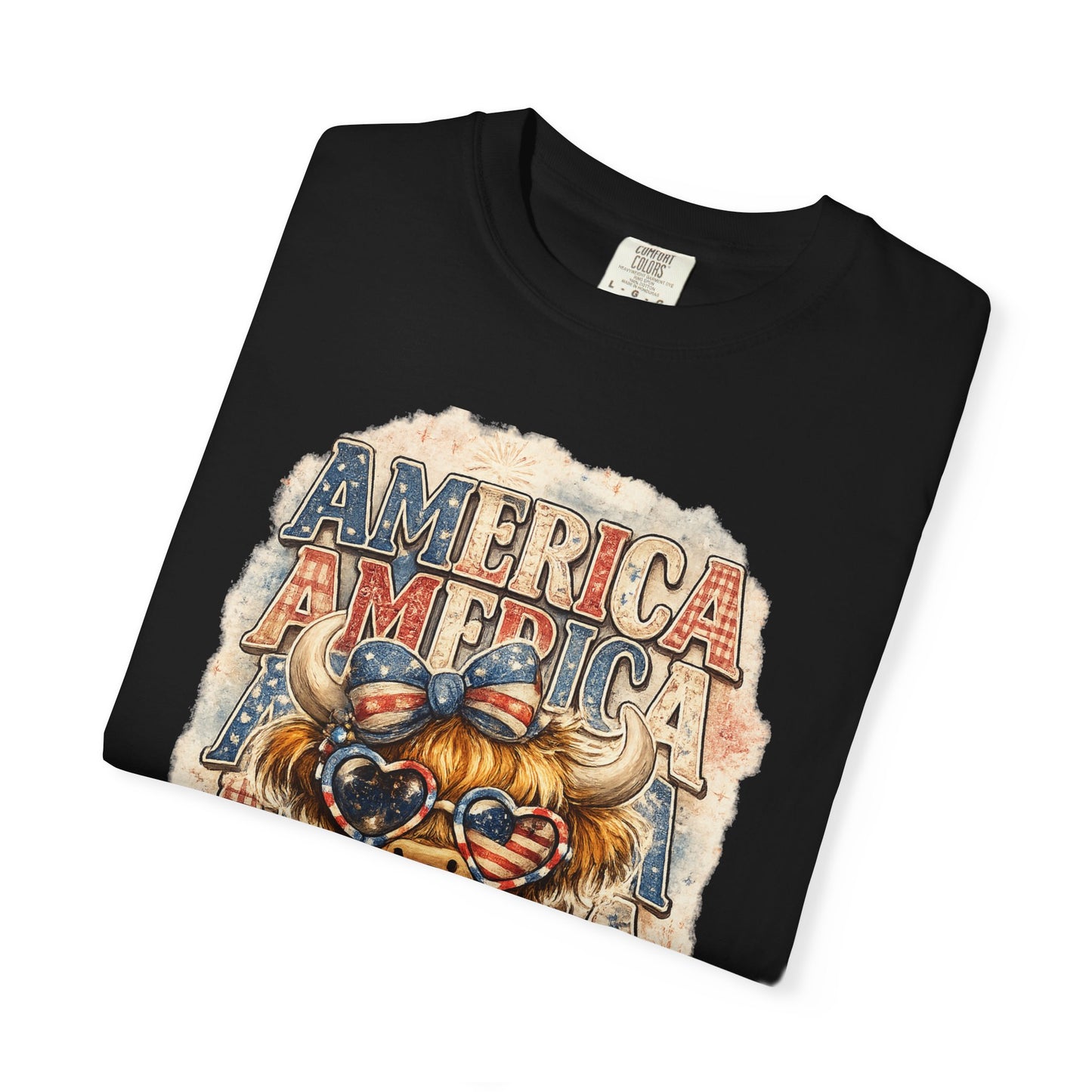 America Bulldog Graphic T-Shirt — "America" "Land of the Free" Patriotic Tee