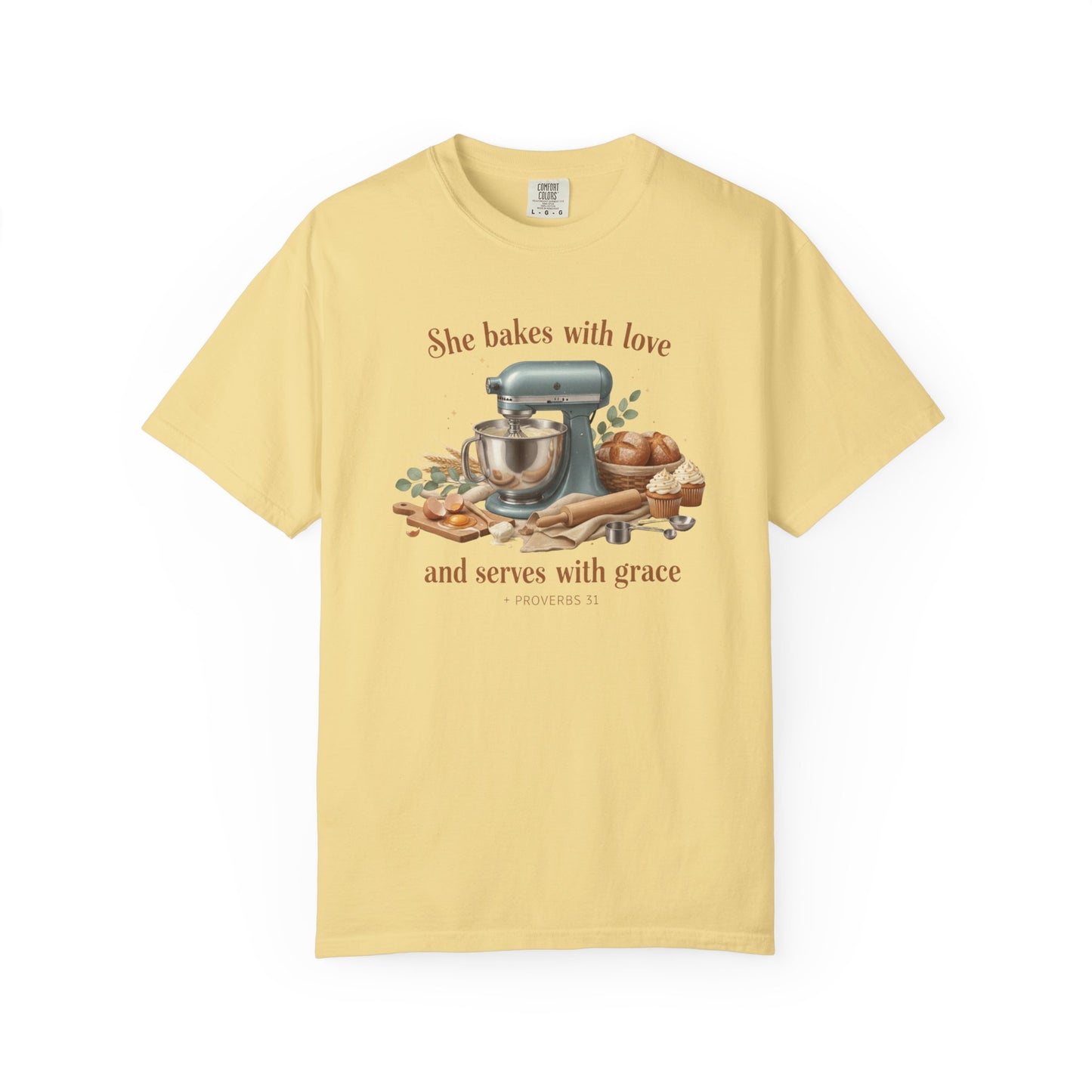 Baker’s Grace T-Shirt – "She bakes with love and serves with grace" Kitchen Tee