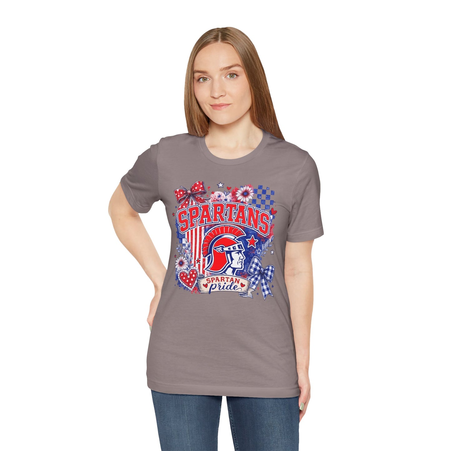 Spartans Pride Graphic Tee — Red, White & Blue School Spirit T-Shirt