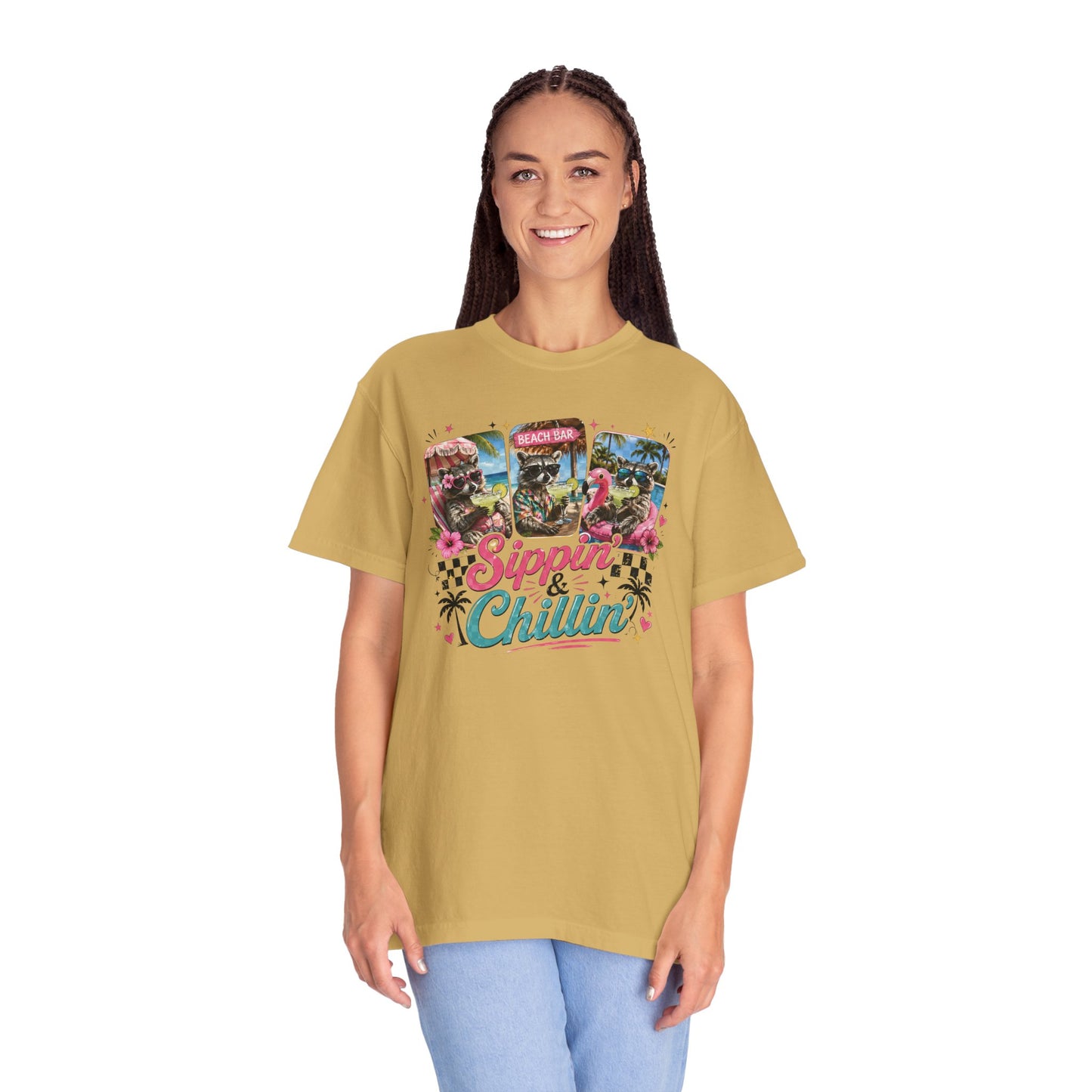 Sippin' & Chillin' T-Shirt — Retro Tropical Drink Graphic Tee