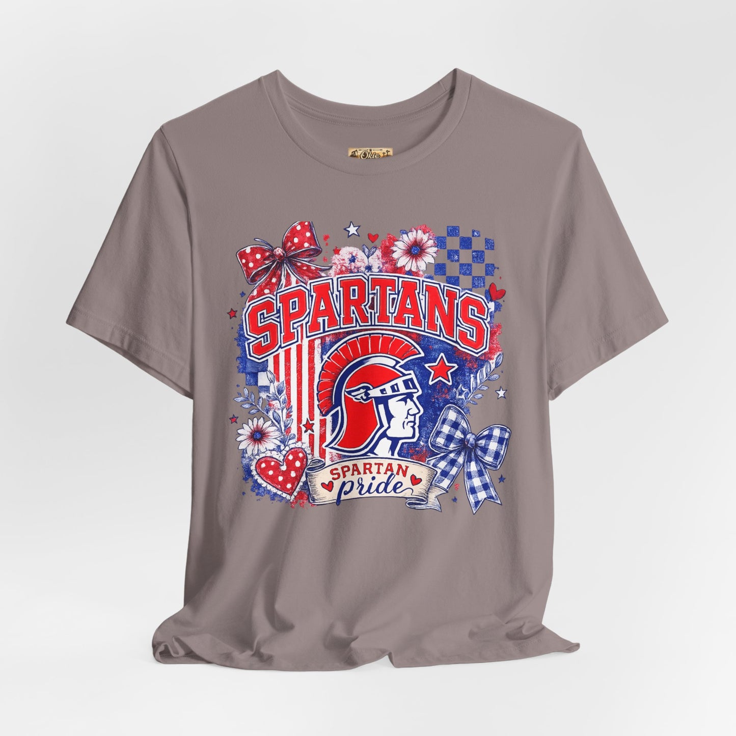 Spartans Pride Graphic Tee — Red, White & Blue School Spirit T-Shirt