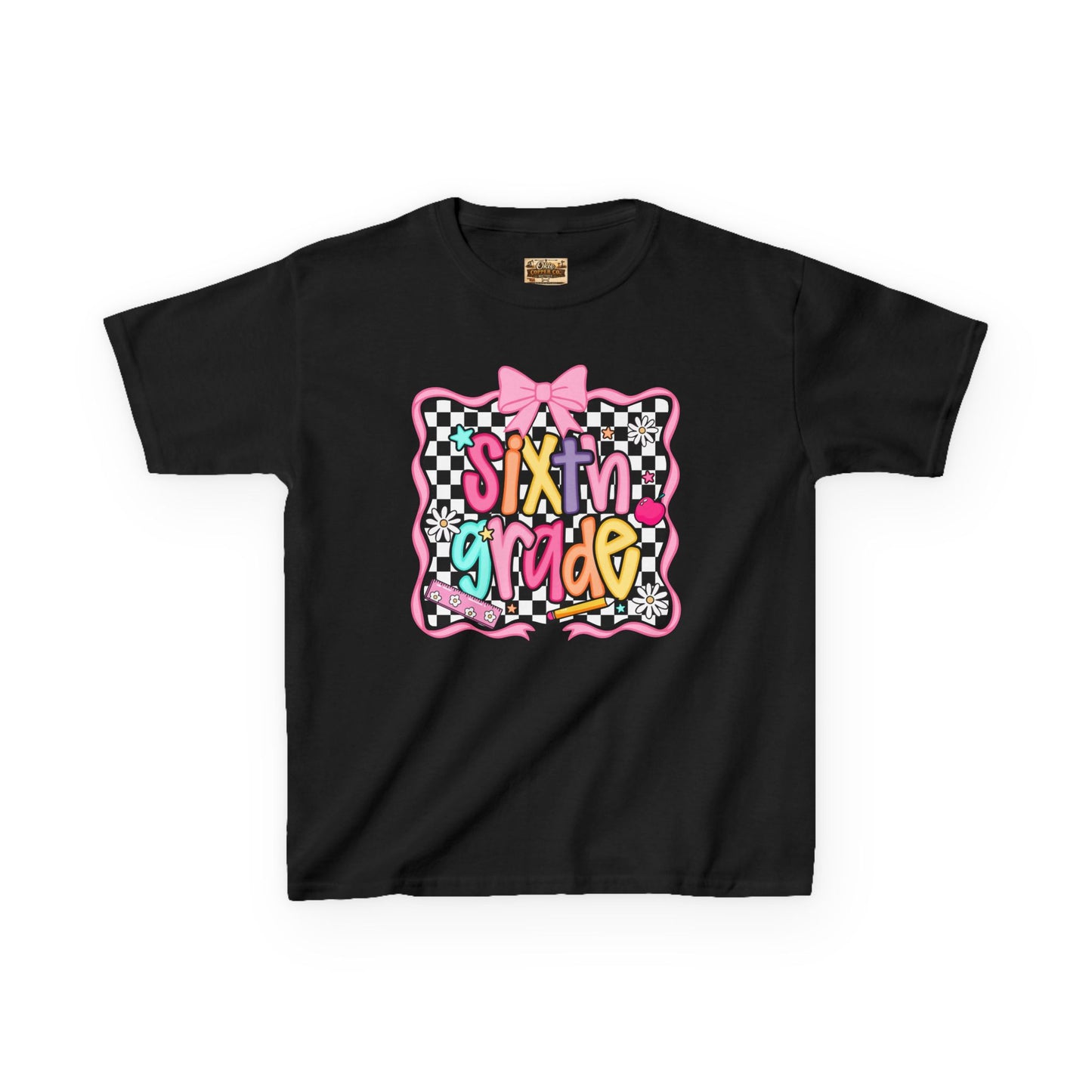 Sixth Grade Kids T‑Shirt - Colorful Checkerboard Back-to-School Tee