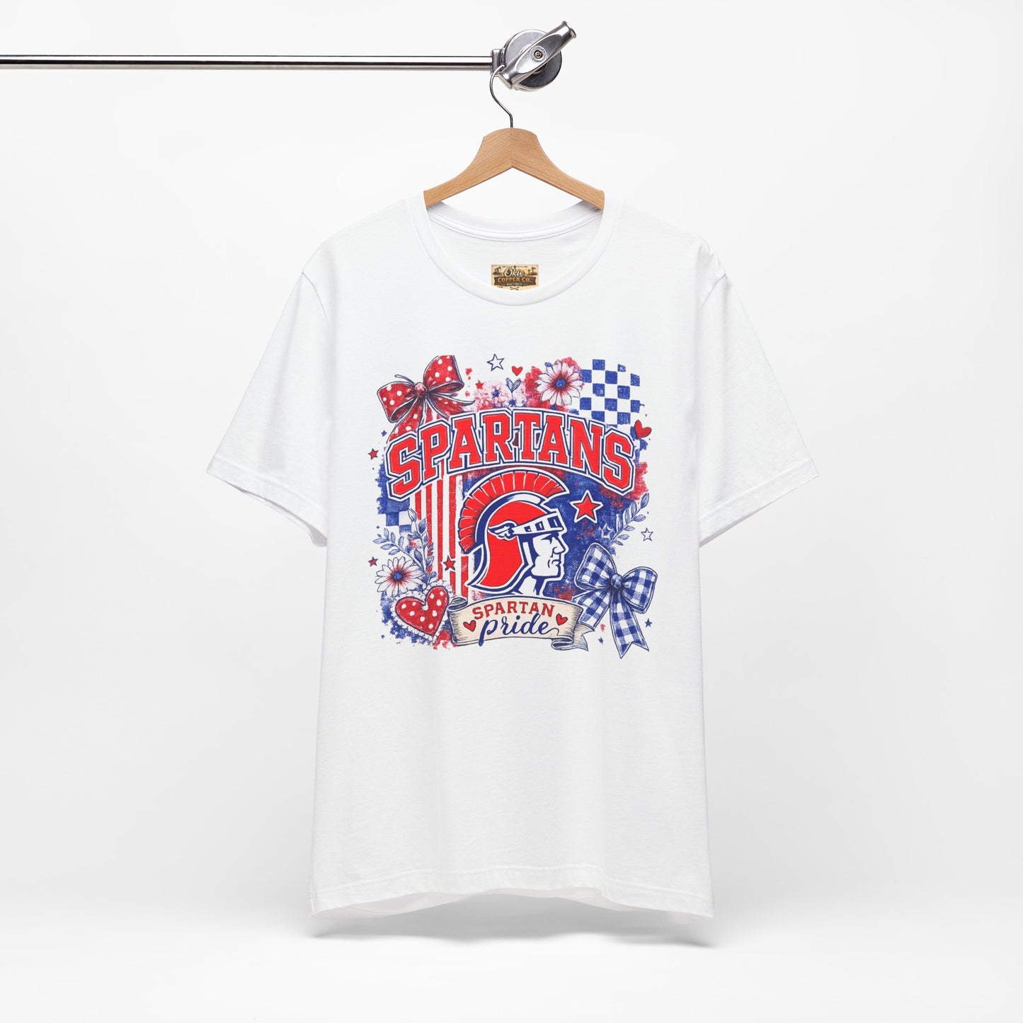 Spartans Pride Graphic Tee — Red, White & Blue School Spirit T-Shirt