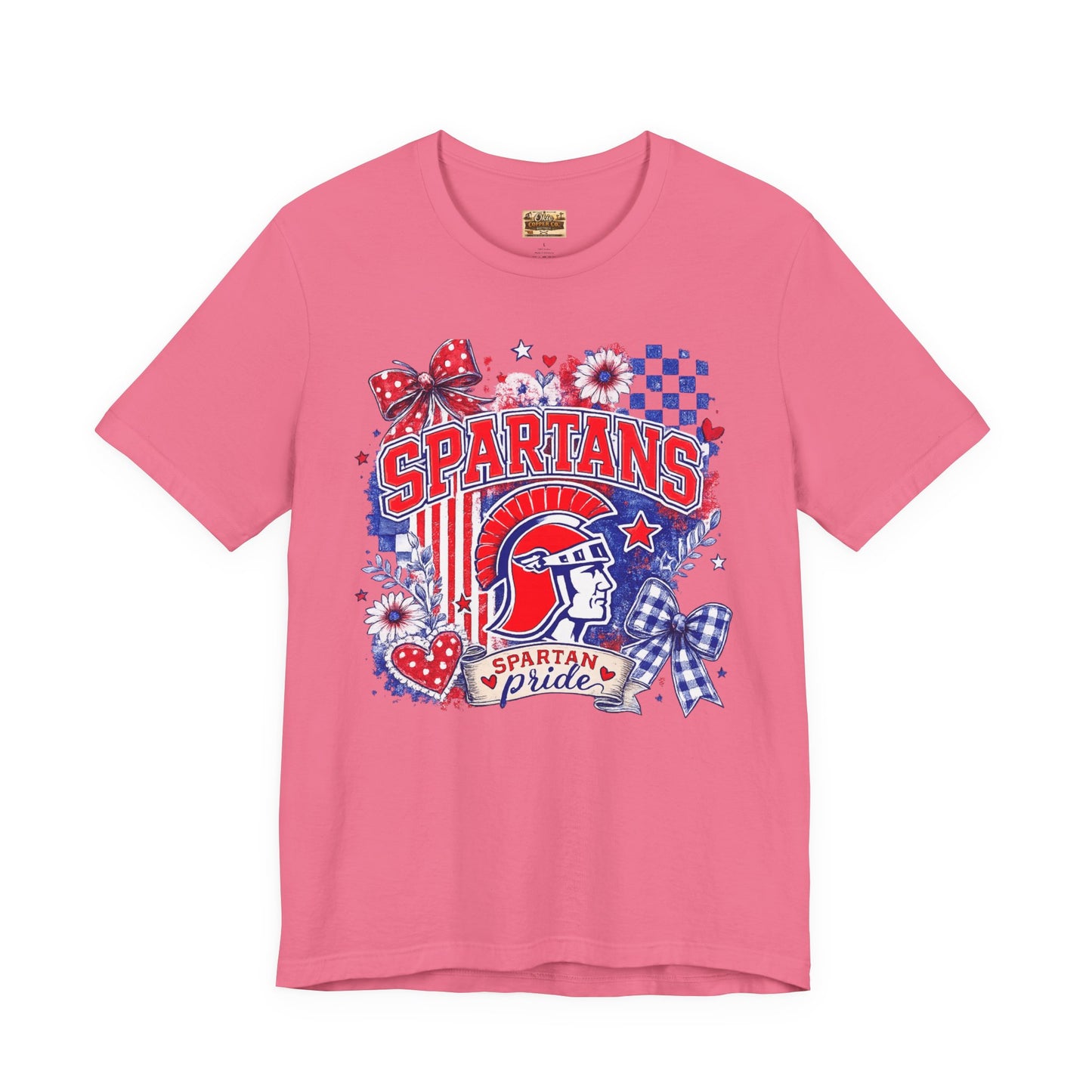 Spartans Pride Graphic Tee — Red, White & Blue School Spirit T-Shirt