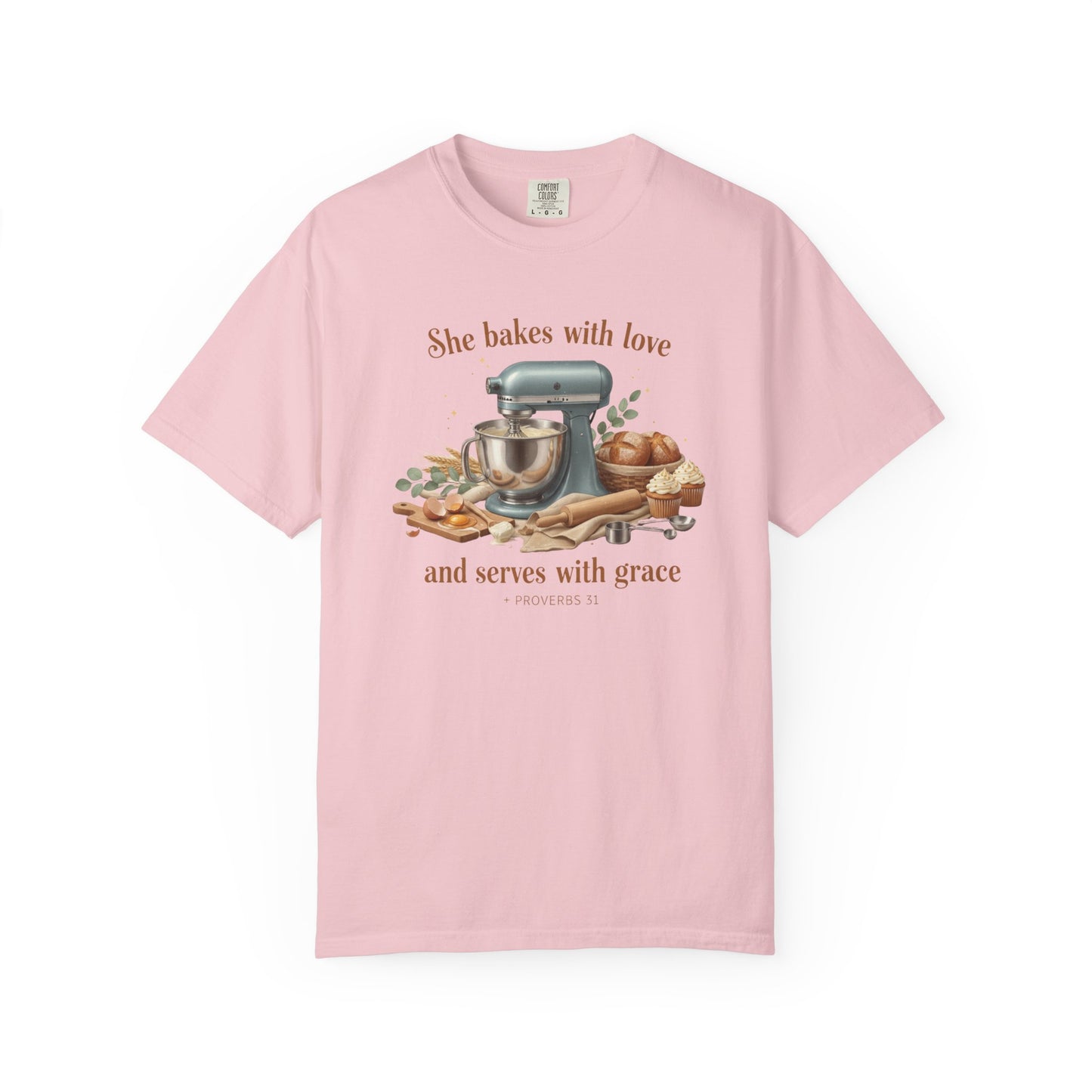 Baker’s Grace T-Shirt – "She bakes with love and serves with grace" Kitchen Tee
