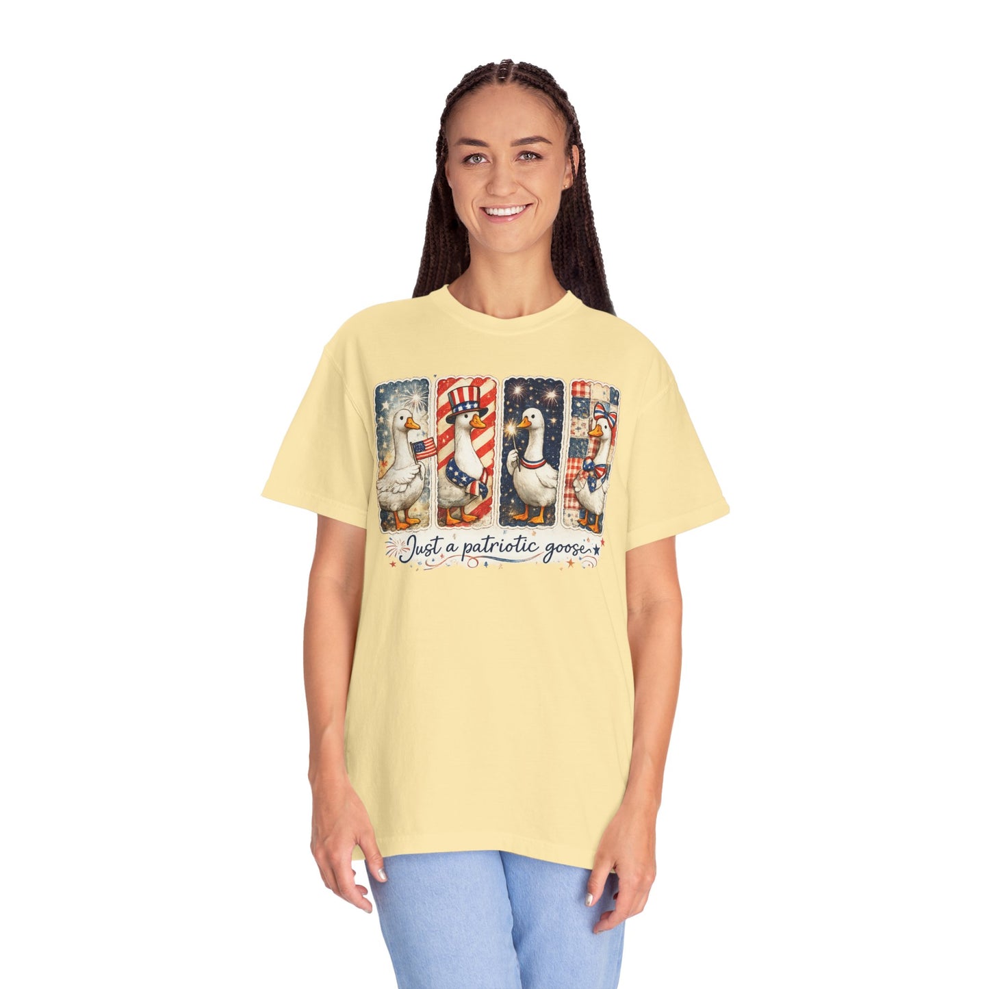 Patriotic Goose T-Shirt — "Just a patriotic goose" Americana Tee