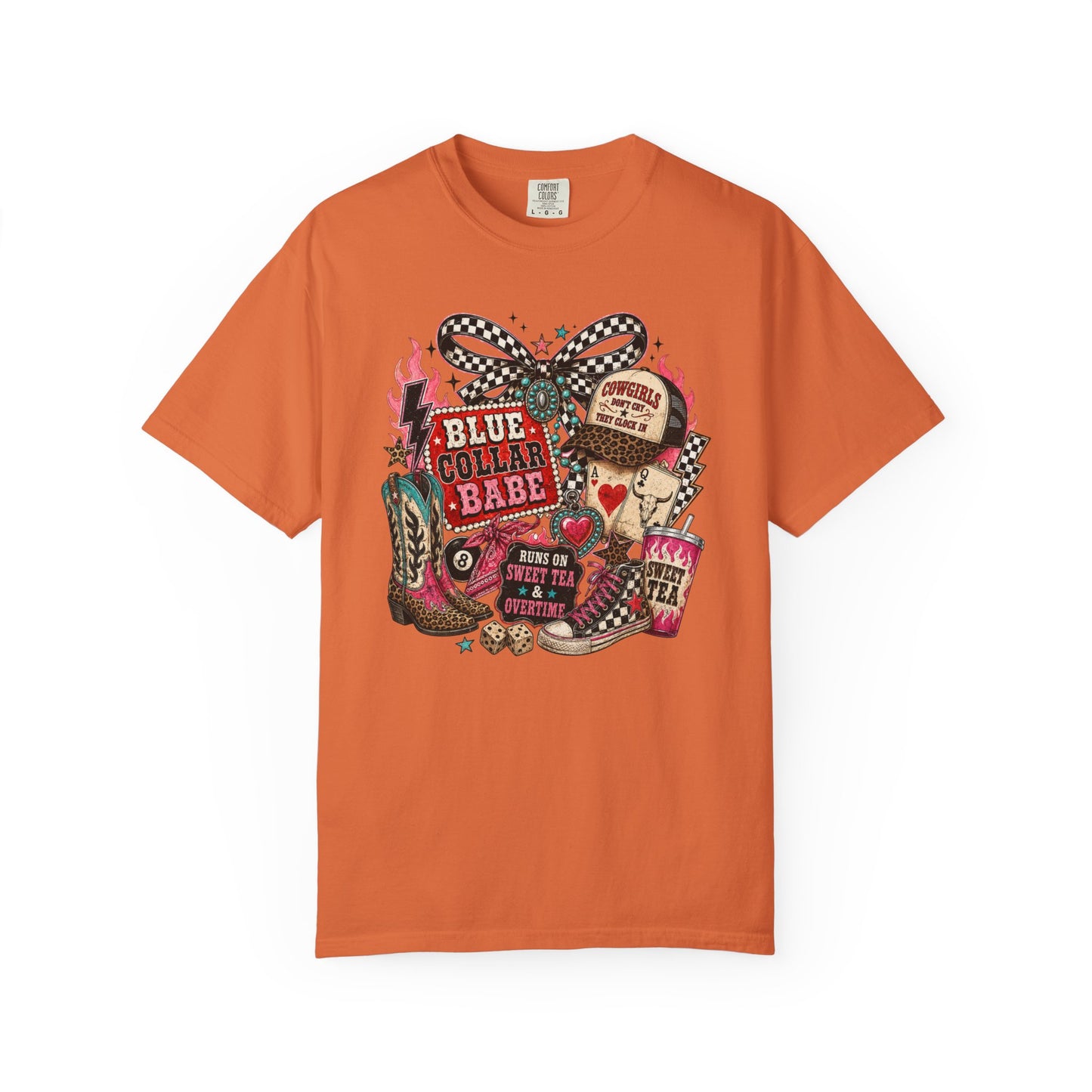 Blue Collar Babe T-Shirt — Retro Cowgirl Graphic Tee