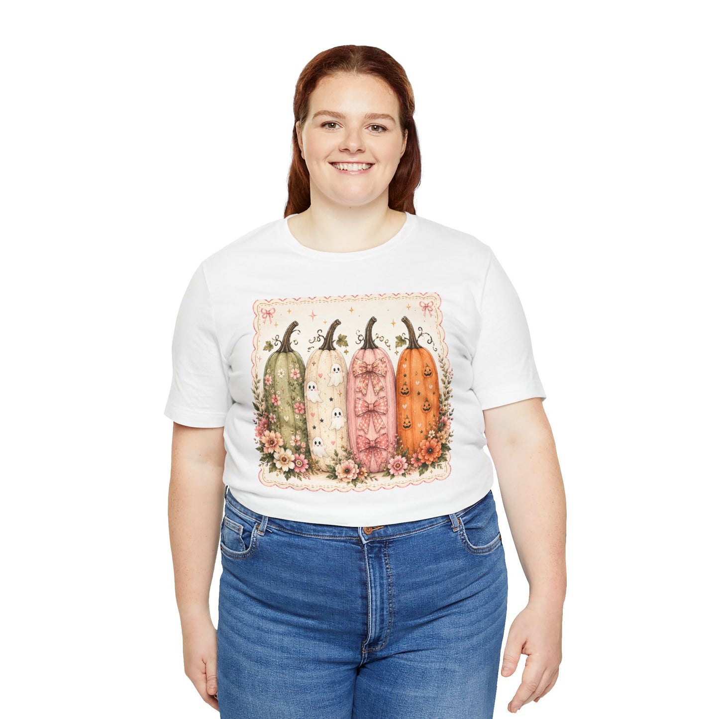Vintage Floral Pumpkin Tee — Autumn Harvest Graphic T-Shirt