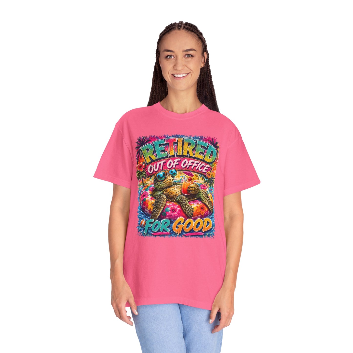 Retired Out of Office For Good T-Shirt — Funny Retirement Turtle Tee