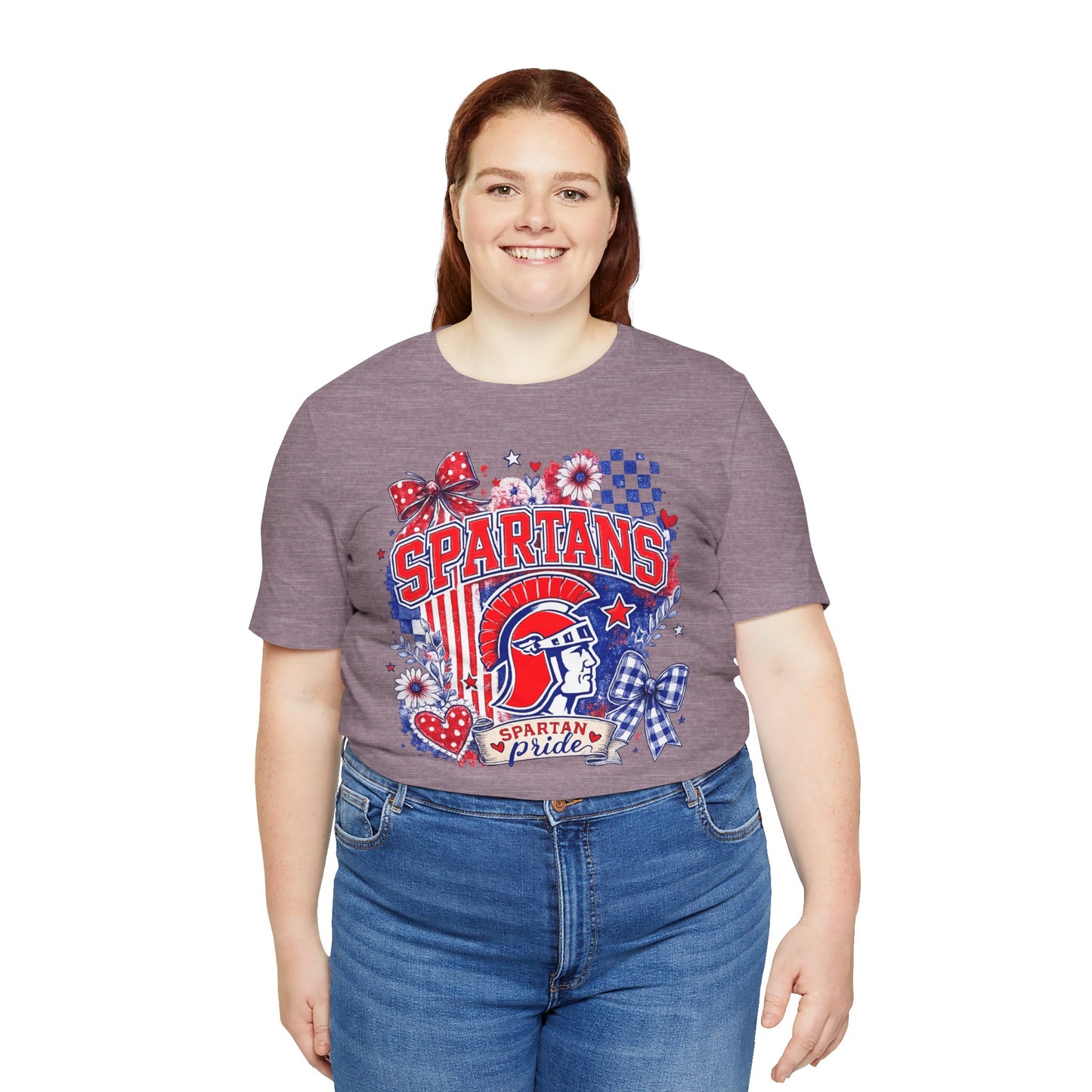 Spartans Pride Graphic Tee — Red, White & Blue School Spirit T-Shirt