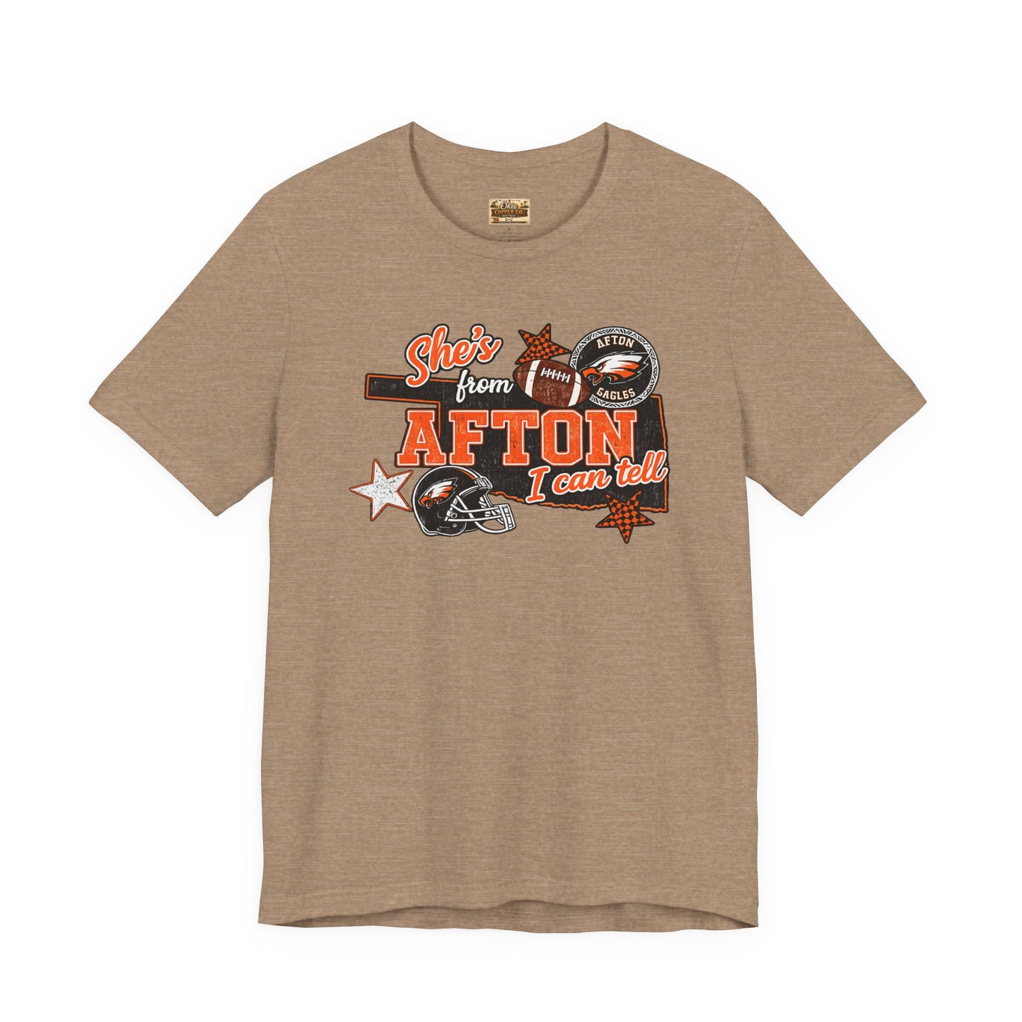 Afton Football Town Retro Graphic Tee — "Shes from Afton I can too"