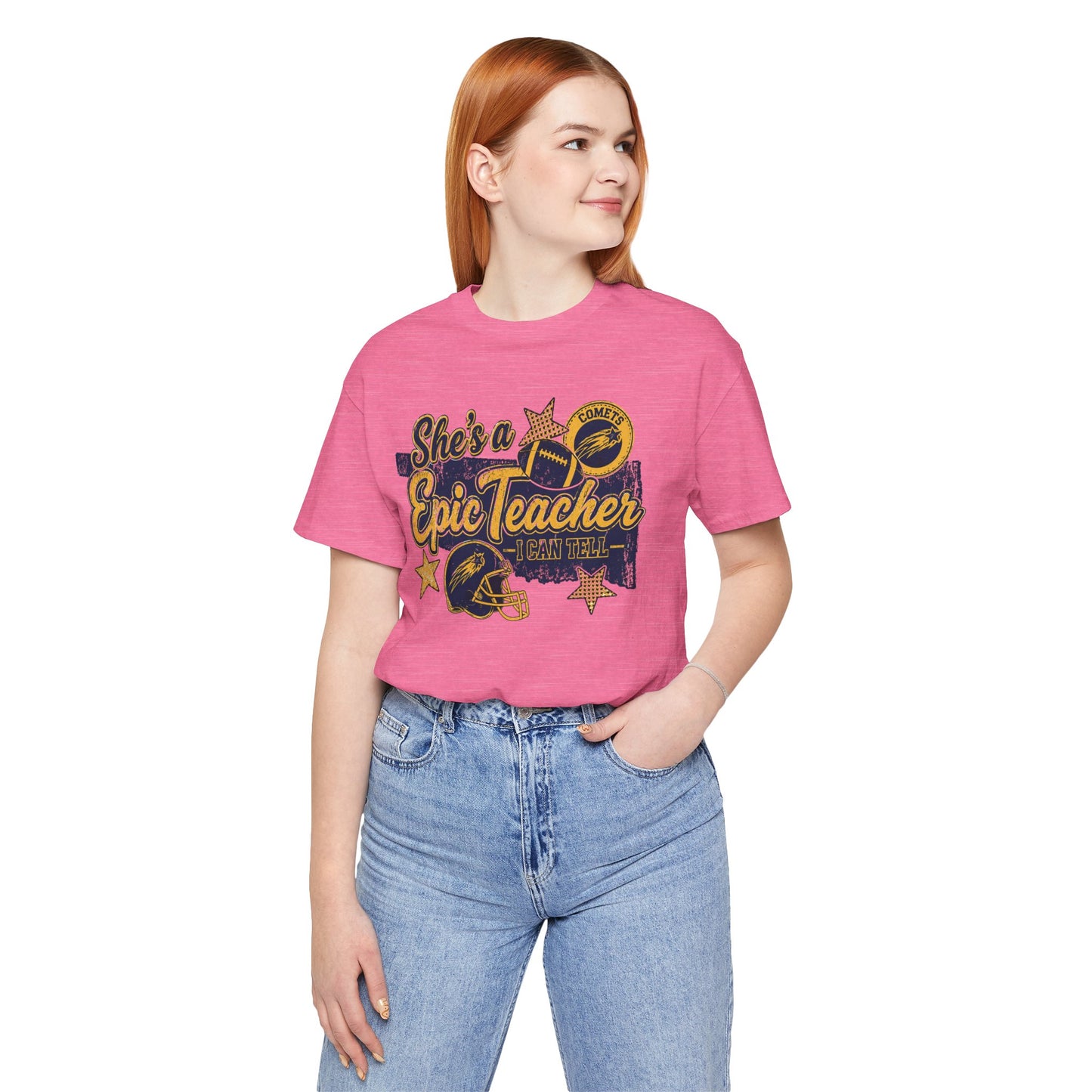 Epic Teacher Football T-Shirt — "She's a Epic Teacher" Coach & School Spirit Tee
