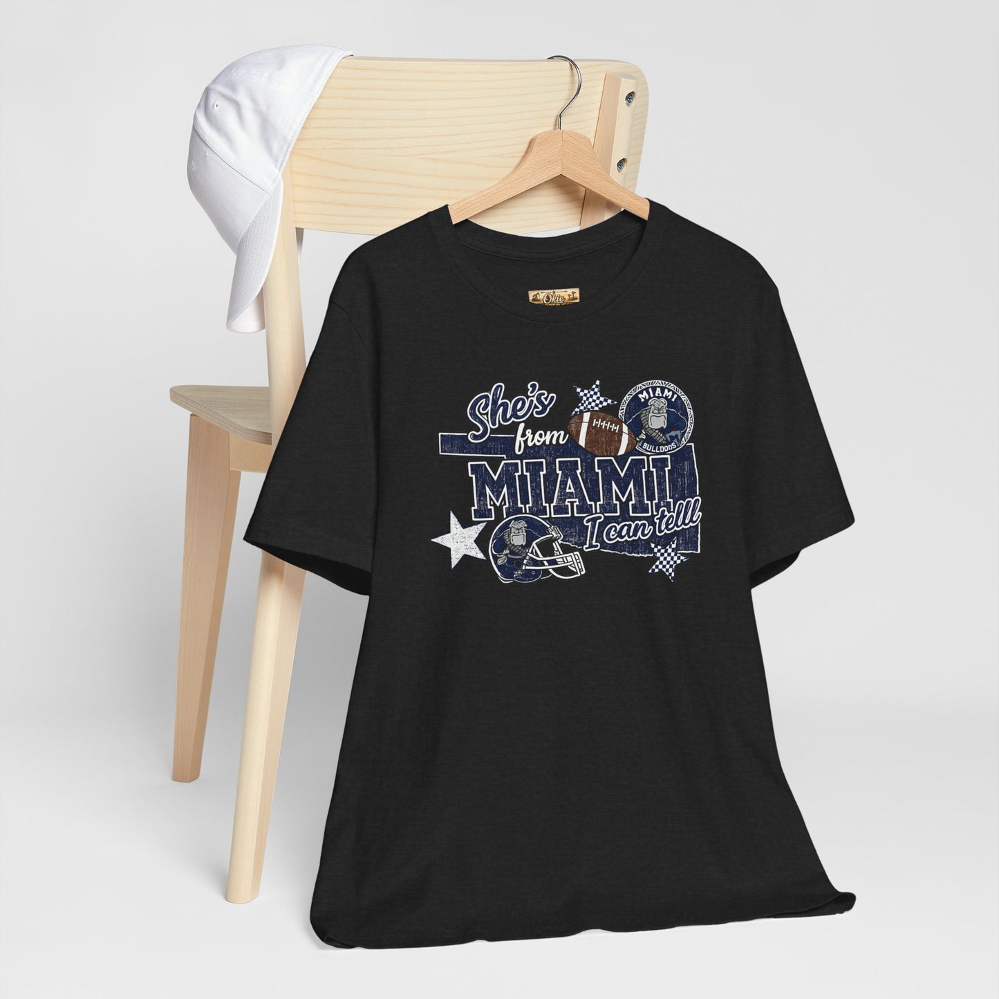 She's From Miami Graphic Tee — Retro Football Fan Shirt