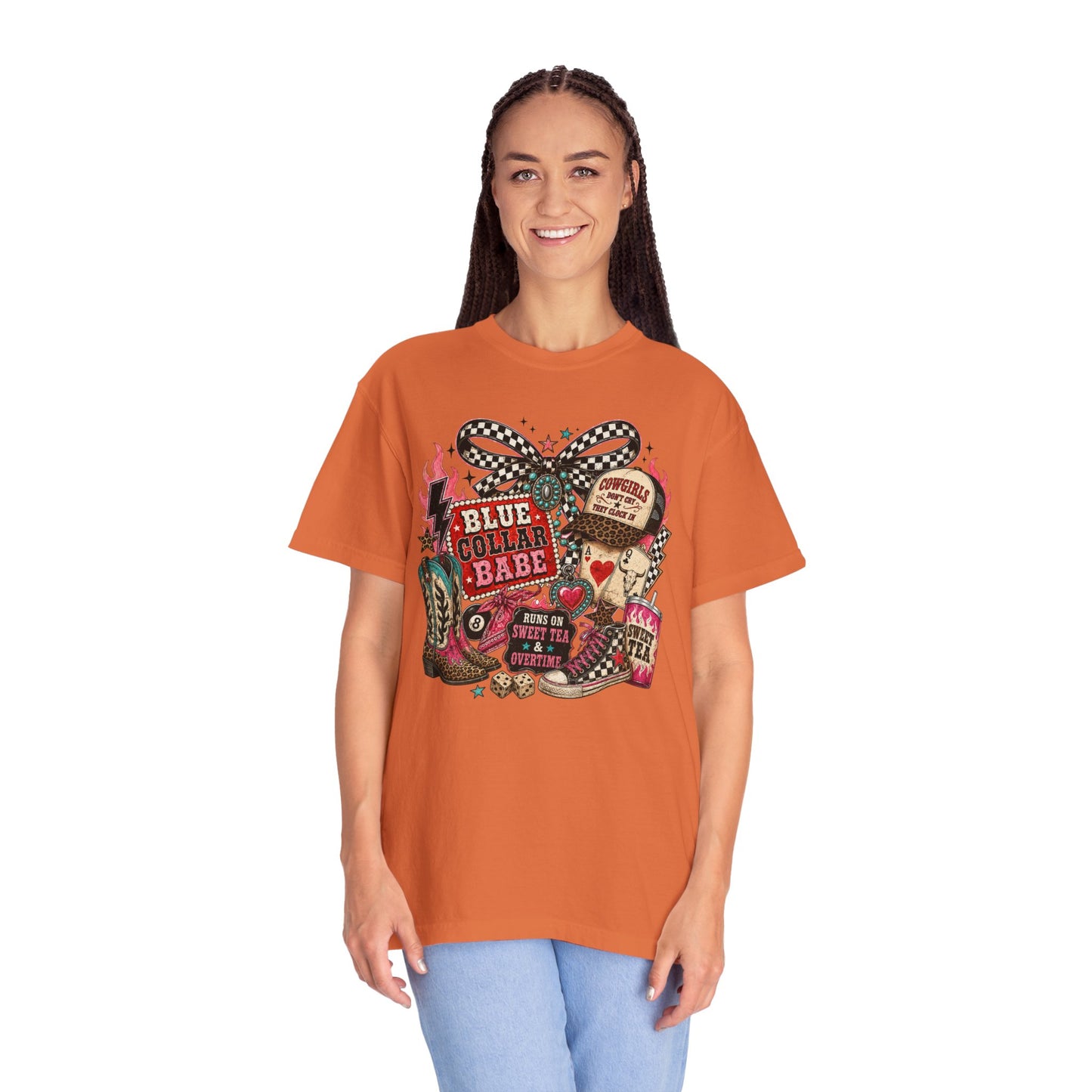 Blue Collar Babe T-Shirt — Retro Cowgirl Graphic Tee