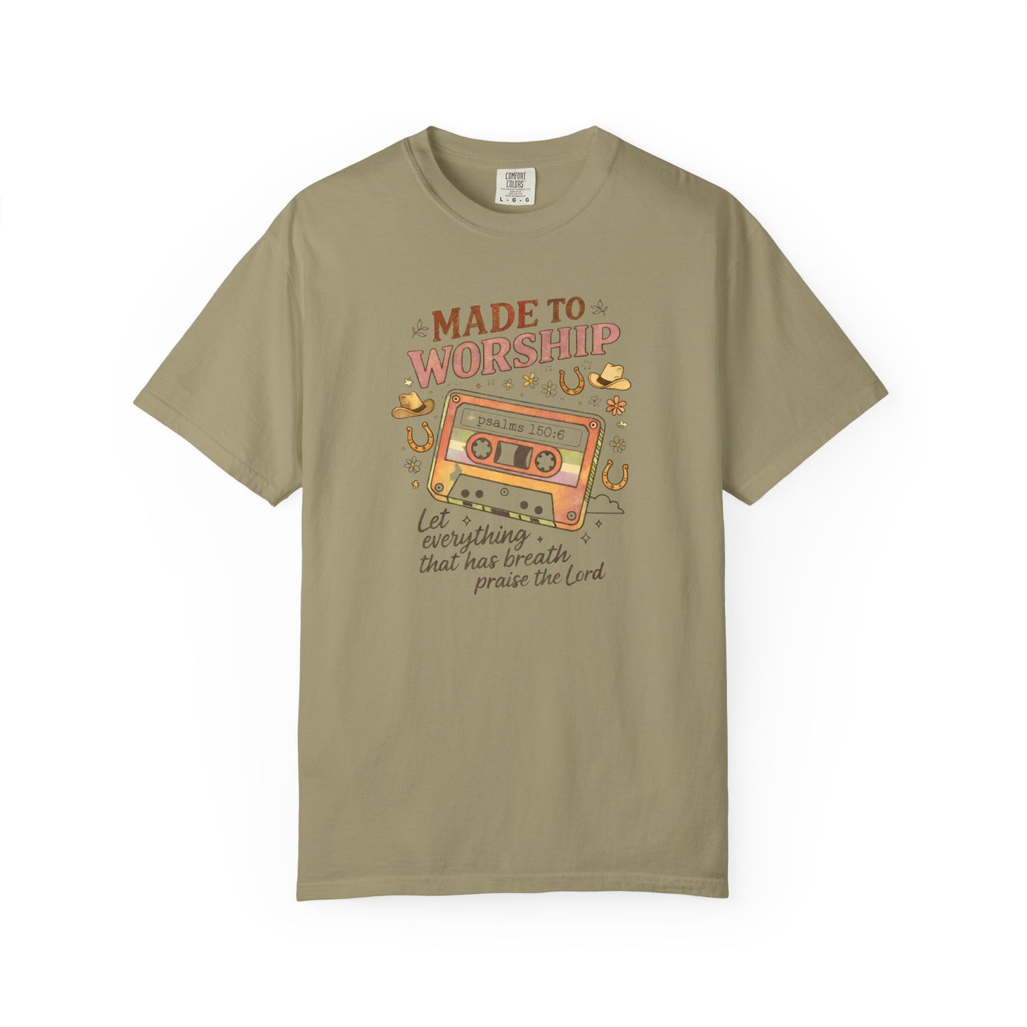 Made to Worship T-Shirt — Retro Cassette Christian Worship Tee