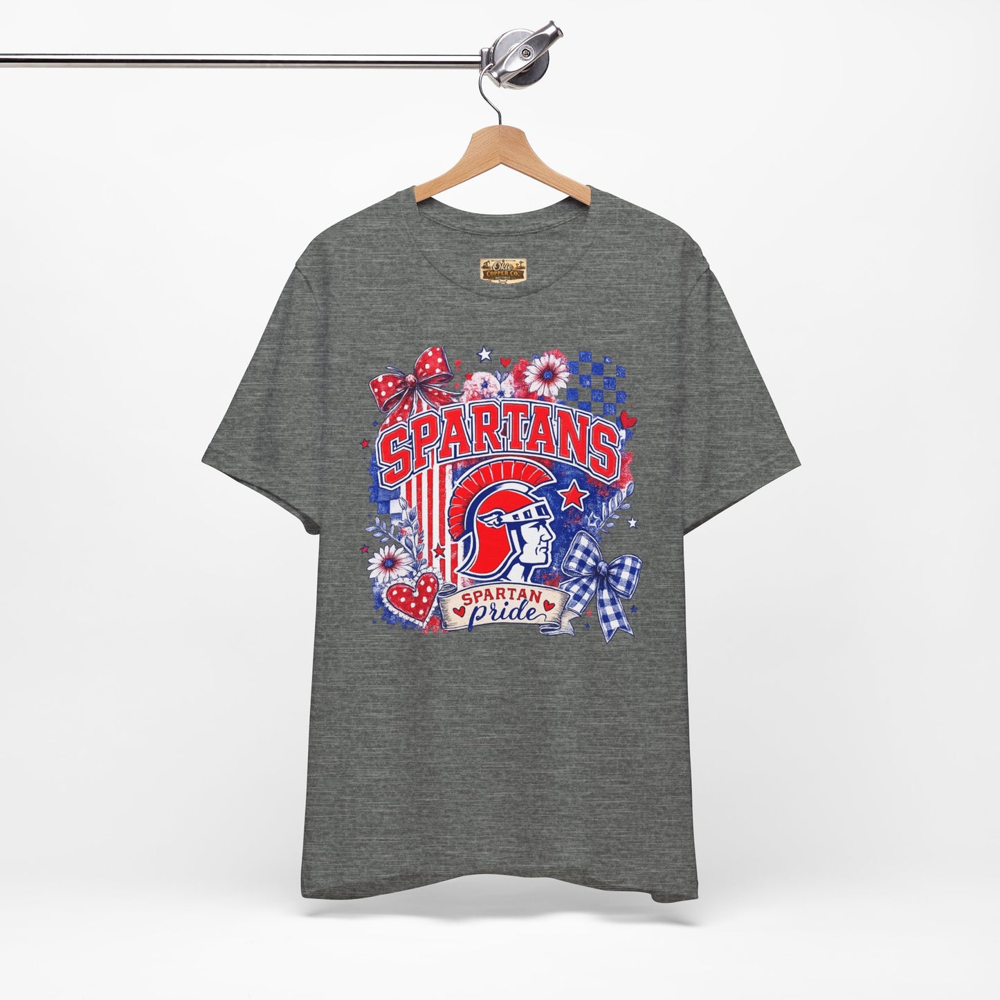 Spartans Pride Graphic Tee — Red, White & Blue School Spirit T-Shirt