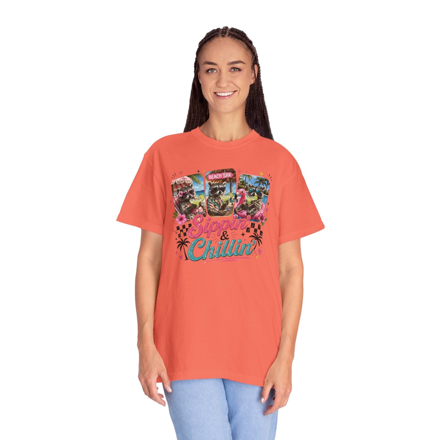 Sippin' & Chillin' T-Shirt — Retro Tropical Drink Graphic Tee