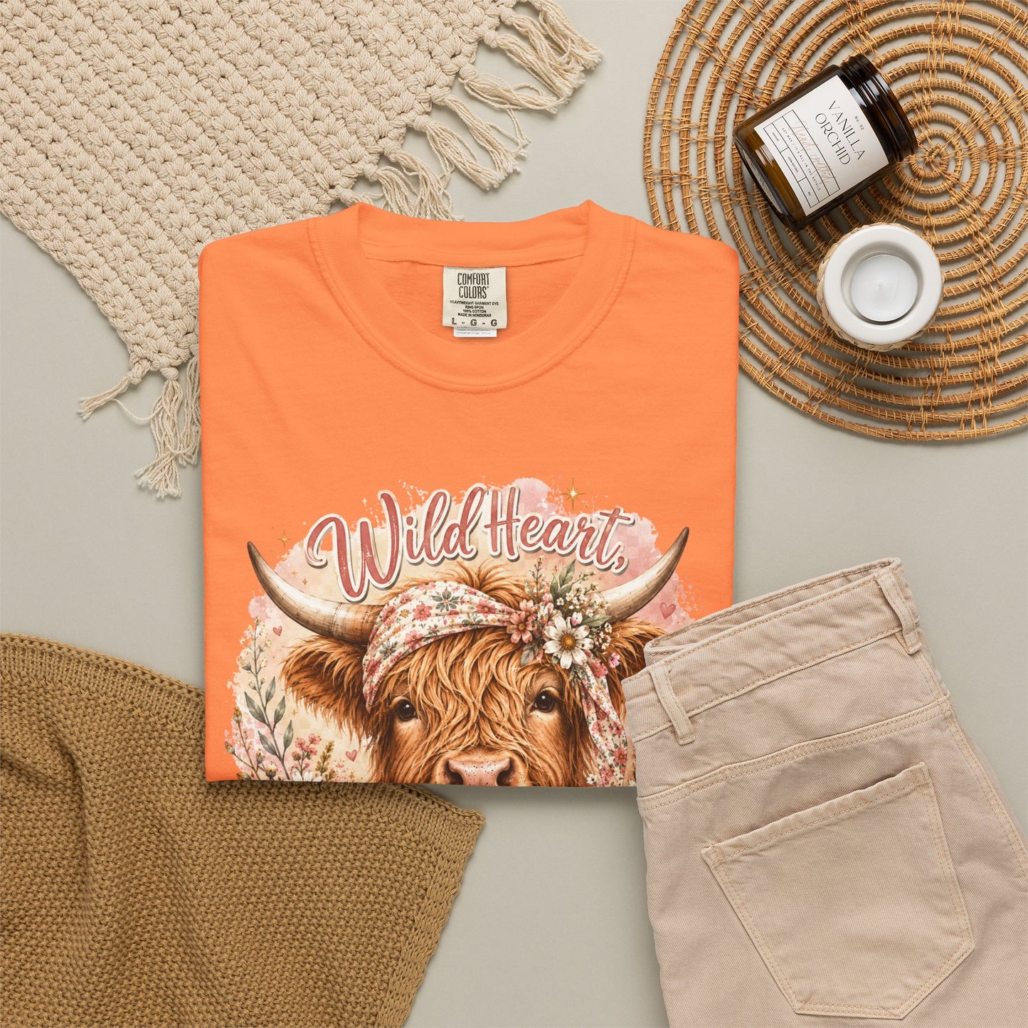 T-Shirt — “Wild Heart, Soft Soul” Highland Cow Graphic Tee