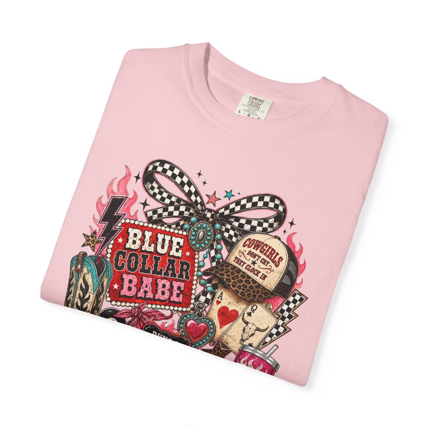 Blue Collar Babe T-Shirt — Retro Cowgirl Graphic Tee