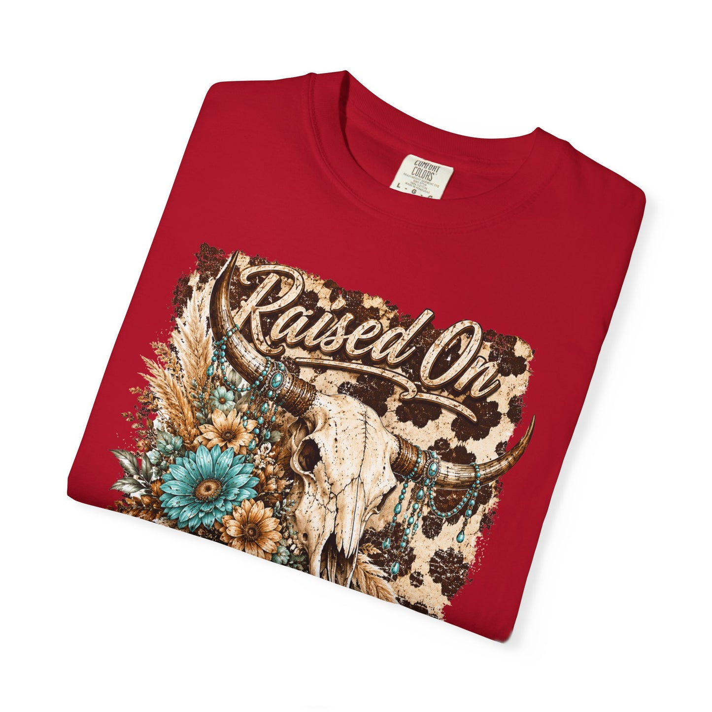 Raised On 90s Country T-Shirt — Vintage Cow Skull Western Tee