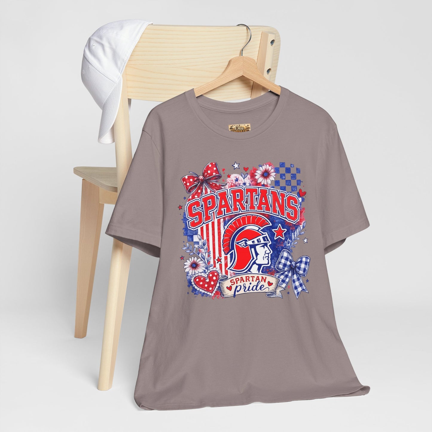 Spartans Pride Graphic Tee — Red, White & Blue School Spirit T-Shirt