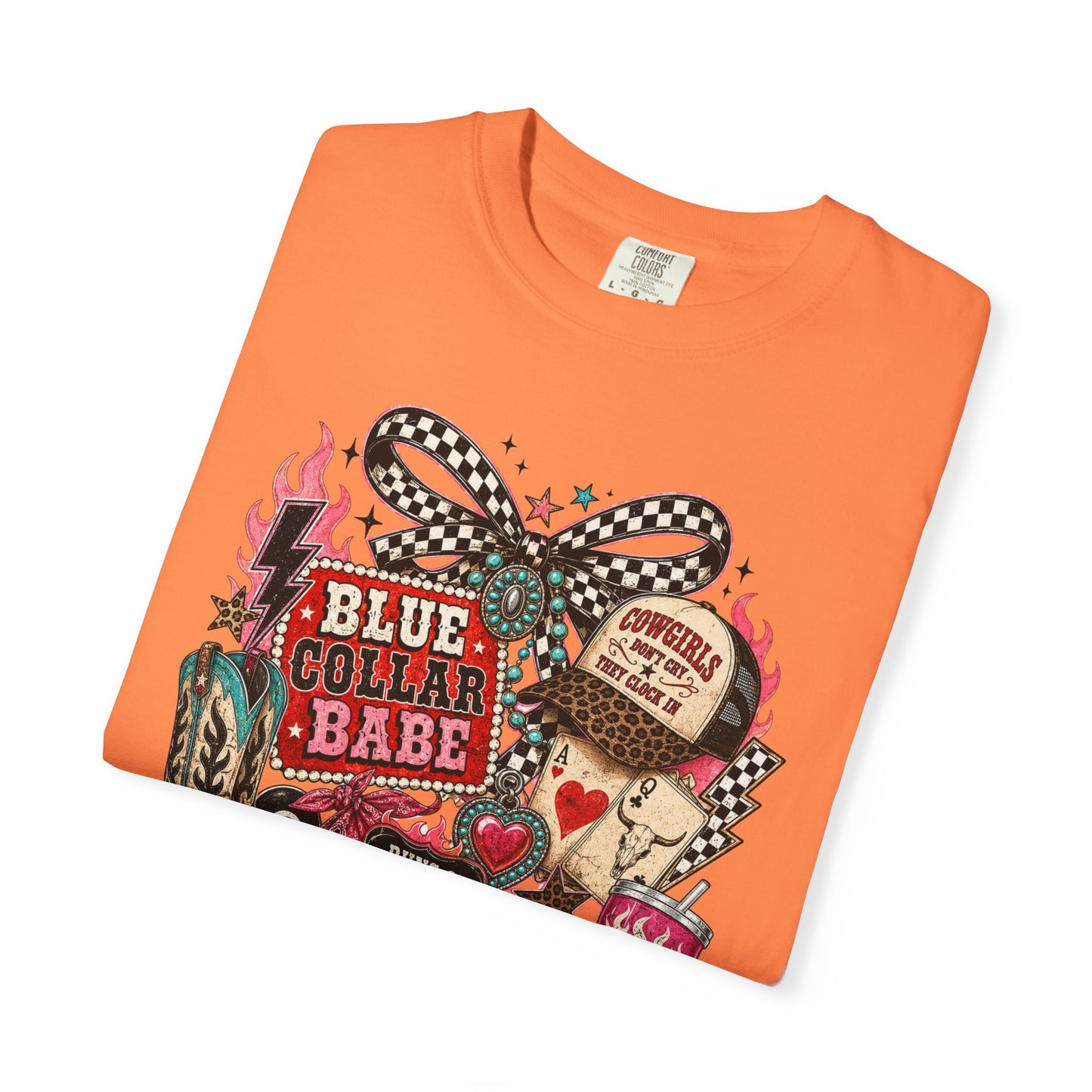 Blue Collar Babe T-Shirt — Retro Cowgirl Graphic Tee
