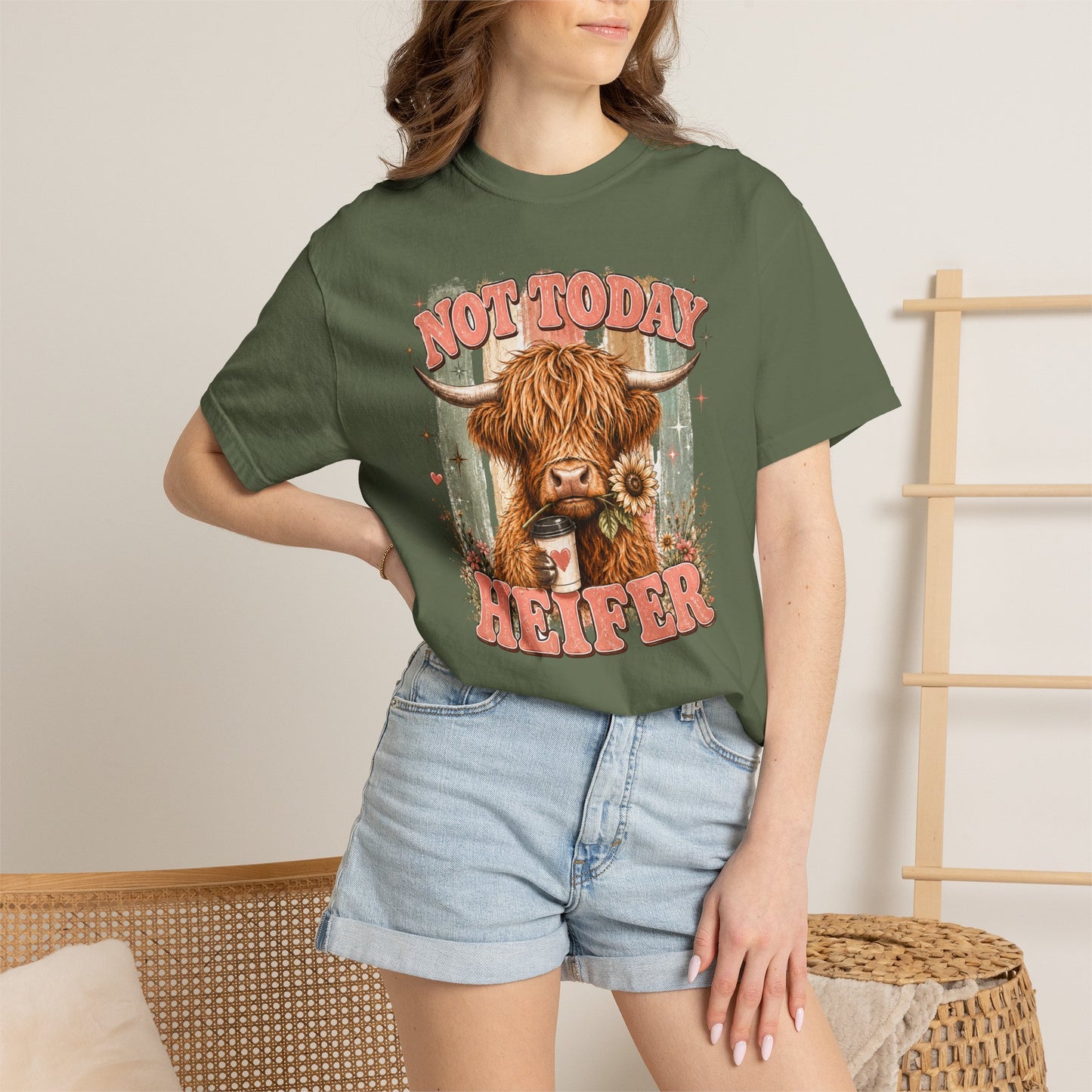 Not Today Heifer T-Shirt — Funny Highland Cow Graphic Tee