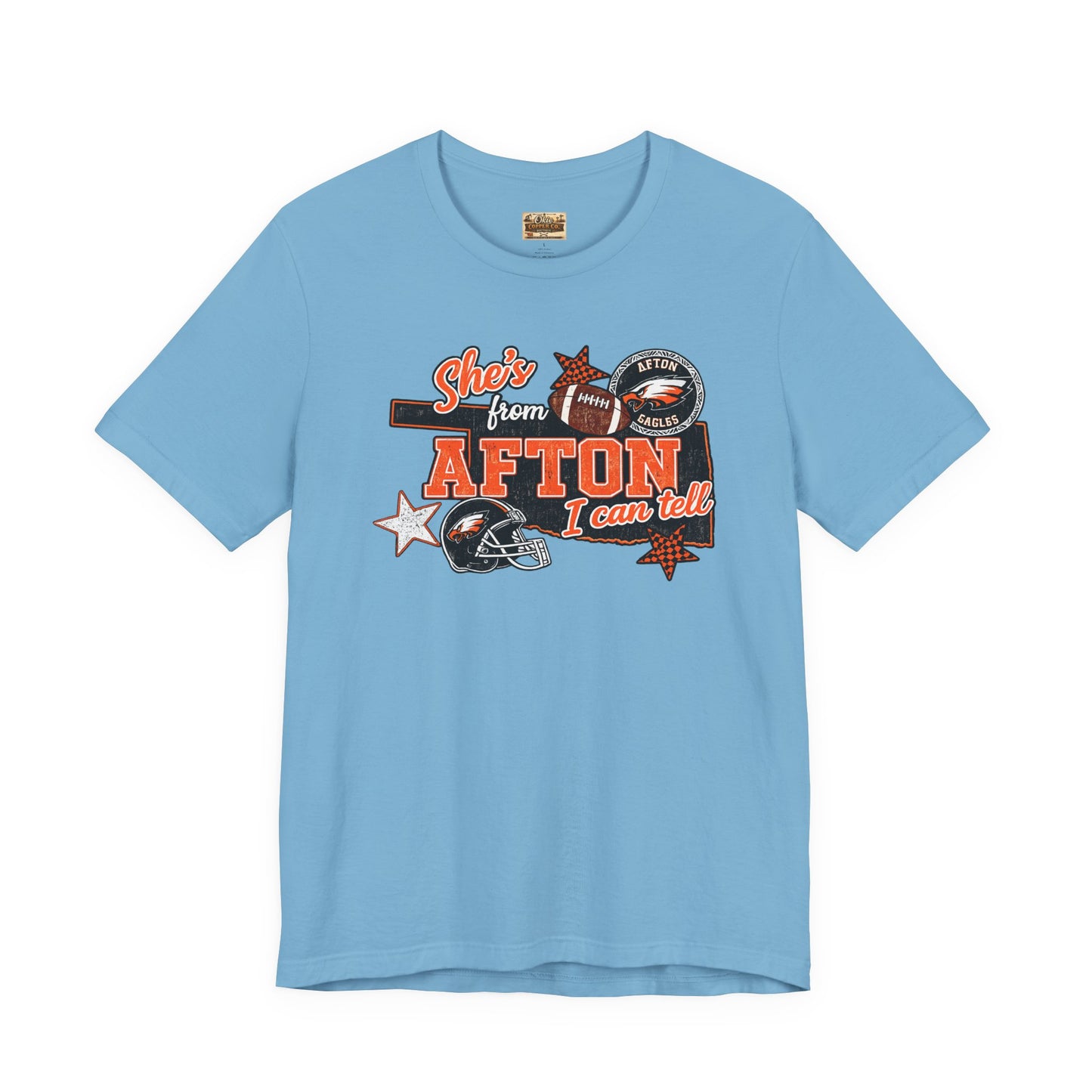 Afton Football Town Retro Graphic Tee — "Shes from Afton I can too"