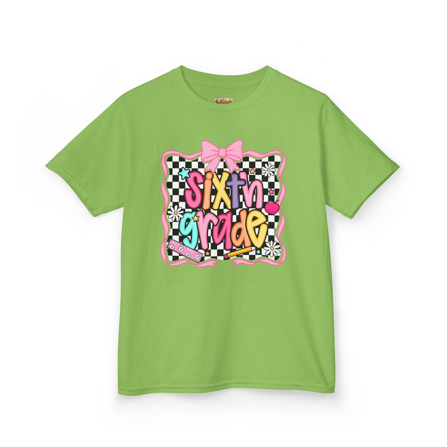 Sixth Grade Kids T‑Shirt - Colorful Checkerboard Back-to-School Tee