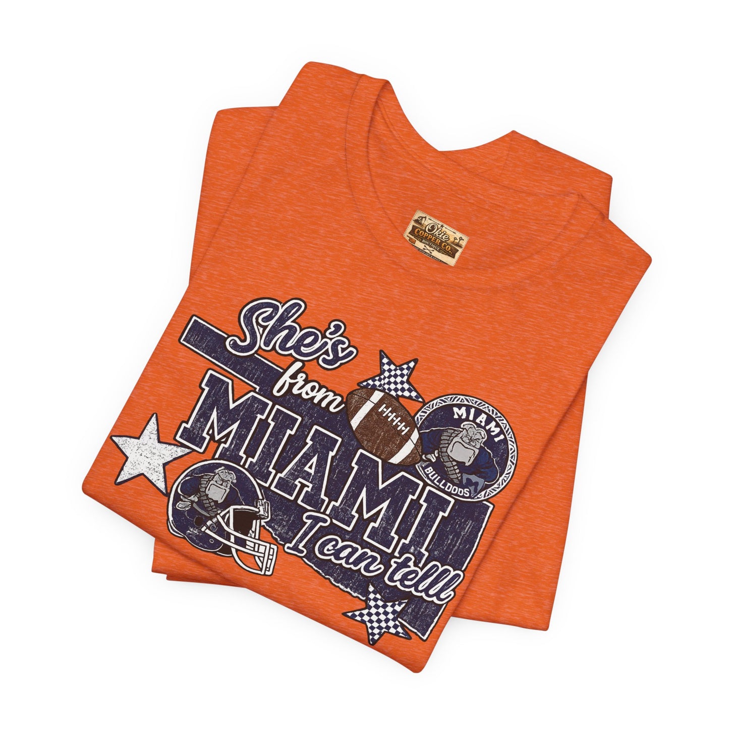 She's From Miami Graphic Tee — Retro Football Fan Shirt