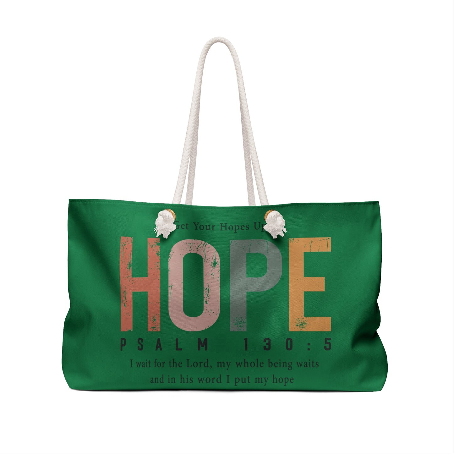 Hope Psalm 130:5 Weekender Bag — Christian Travel Tote