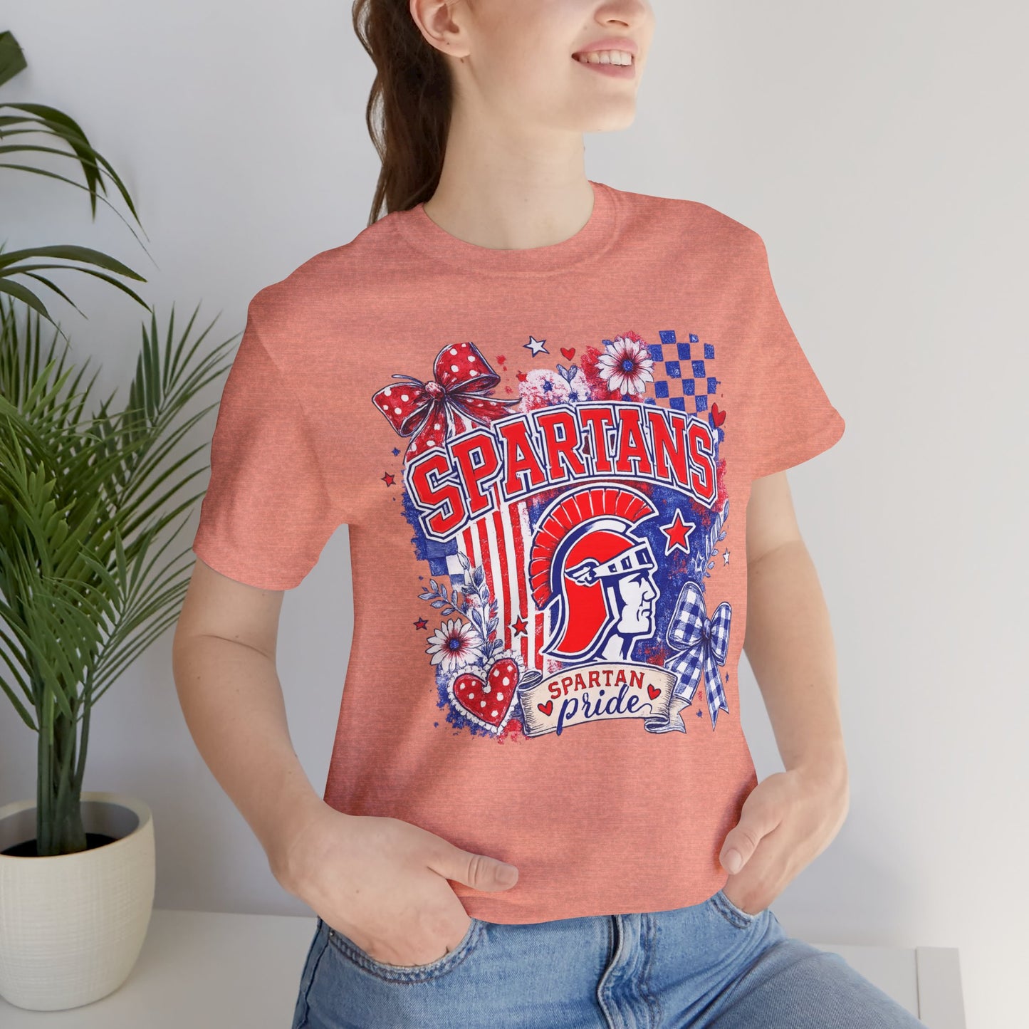 Spartans Pride Graphic Tee — Red, White & Blue School Spirit T-Shirt