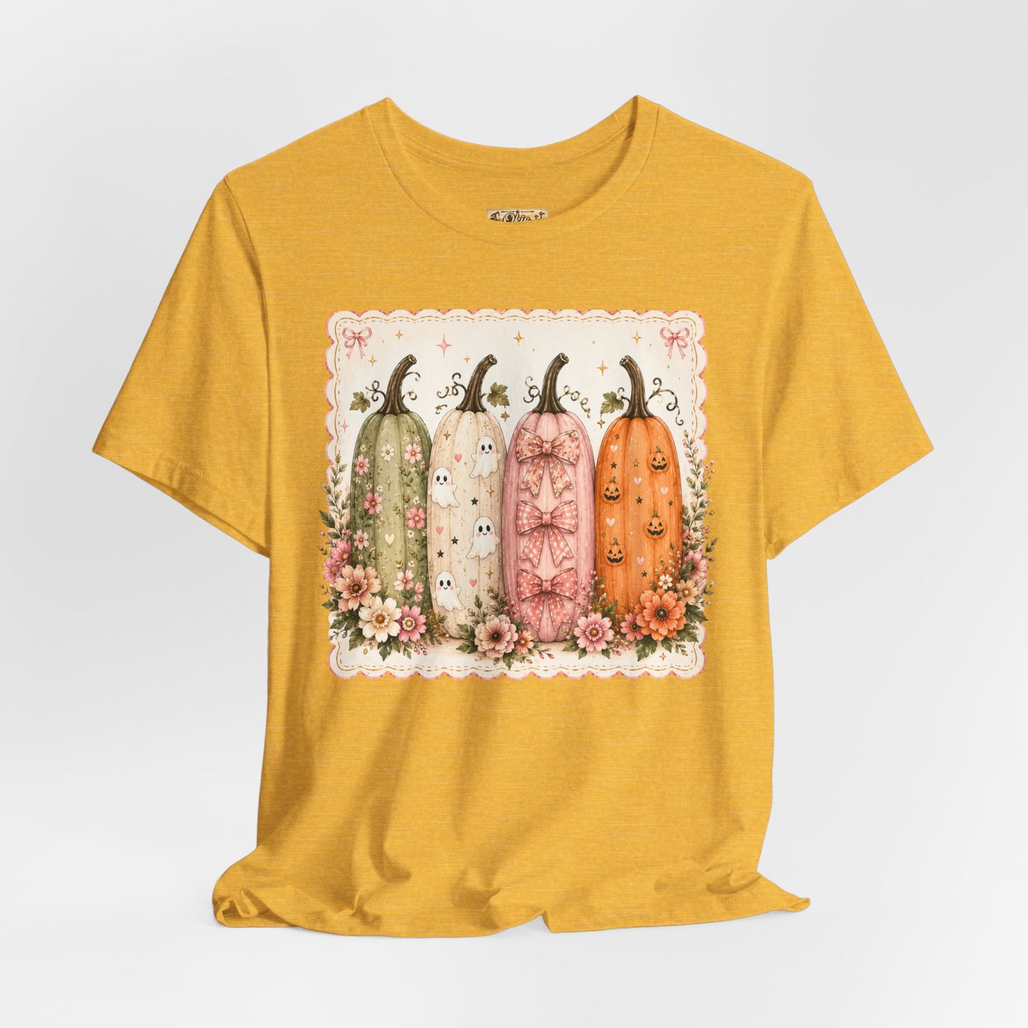 Vintage Floral Pumpkin Tee — Autumn Harvest Graphic T-Shirt
