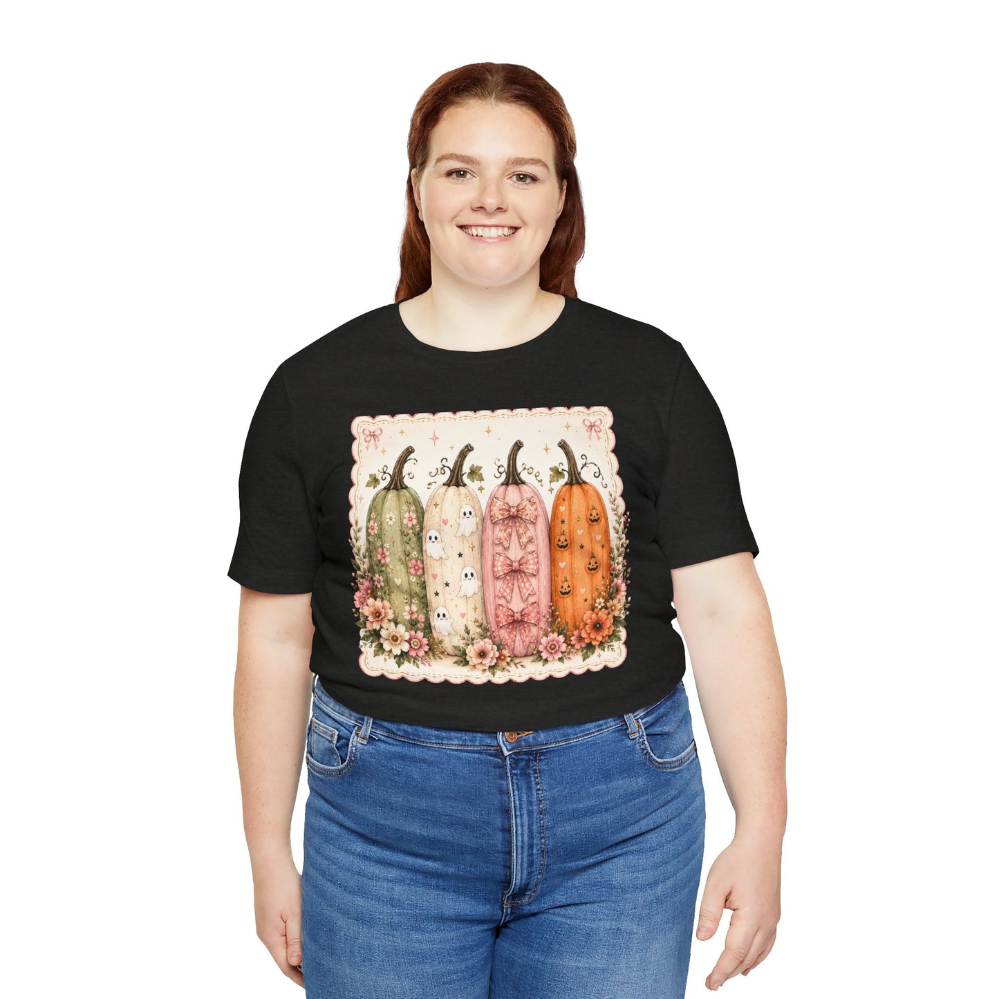 Vintage Floral Pumpkin Tee — Autumn Harvest Graphic T-Shirt